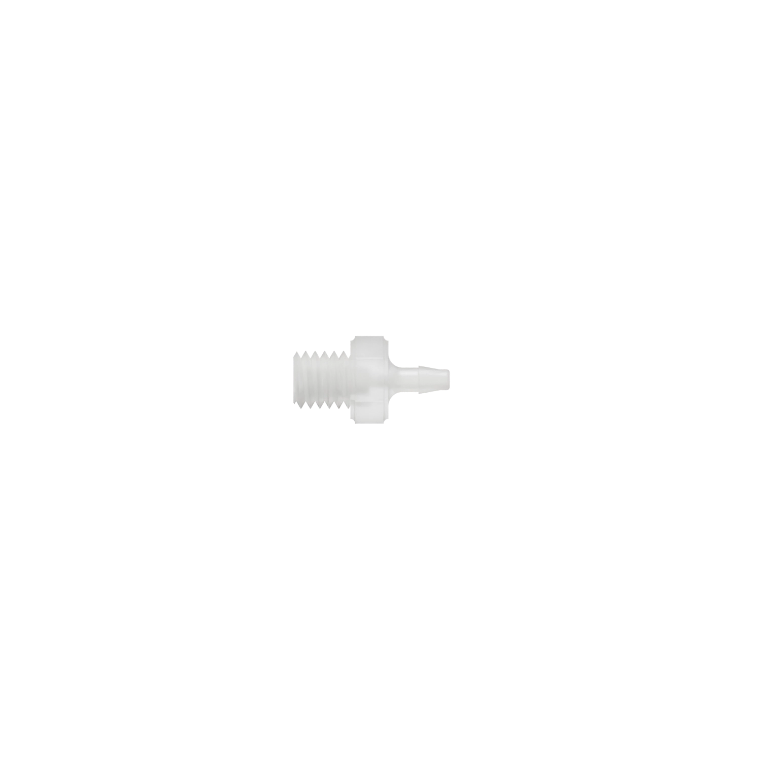 1/16 x 10-32 UNF Barbed Fitting Threaded, Kynar, Natural