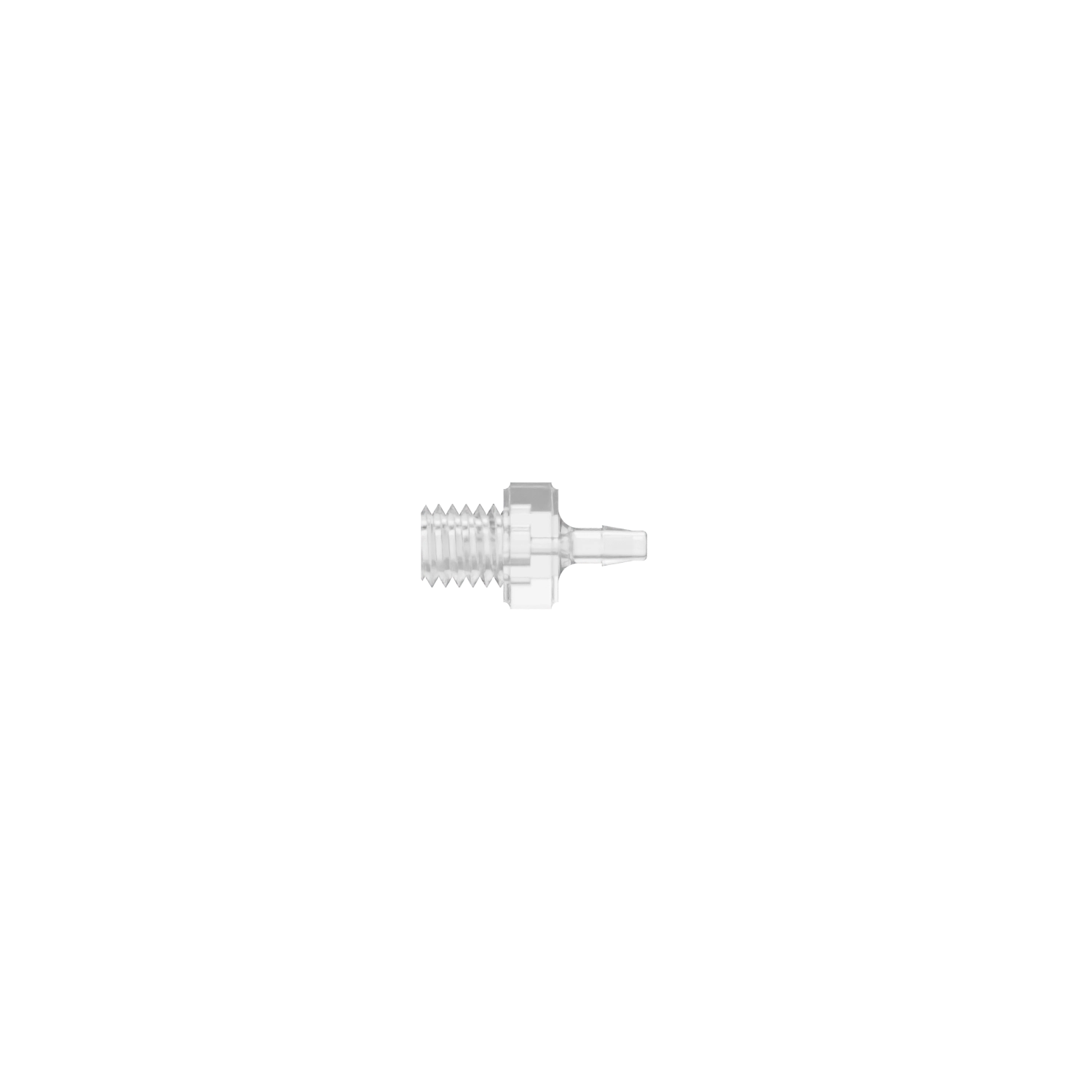 1/16 x 10-32 UNF Barbed Fitting Threaded, Polycarbonate, Natural