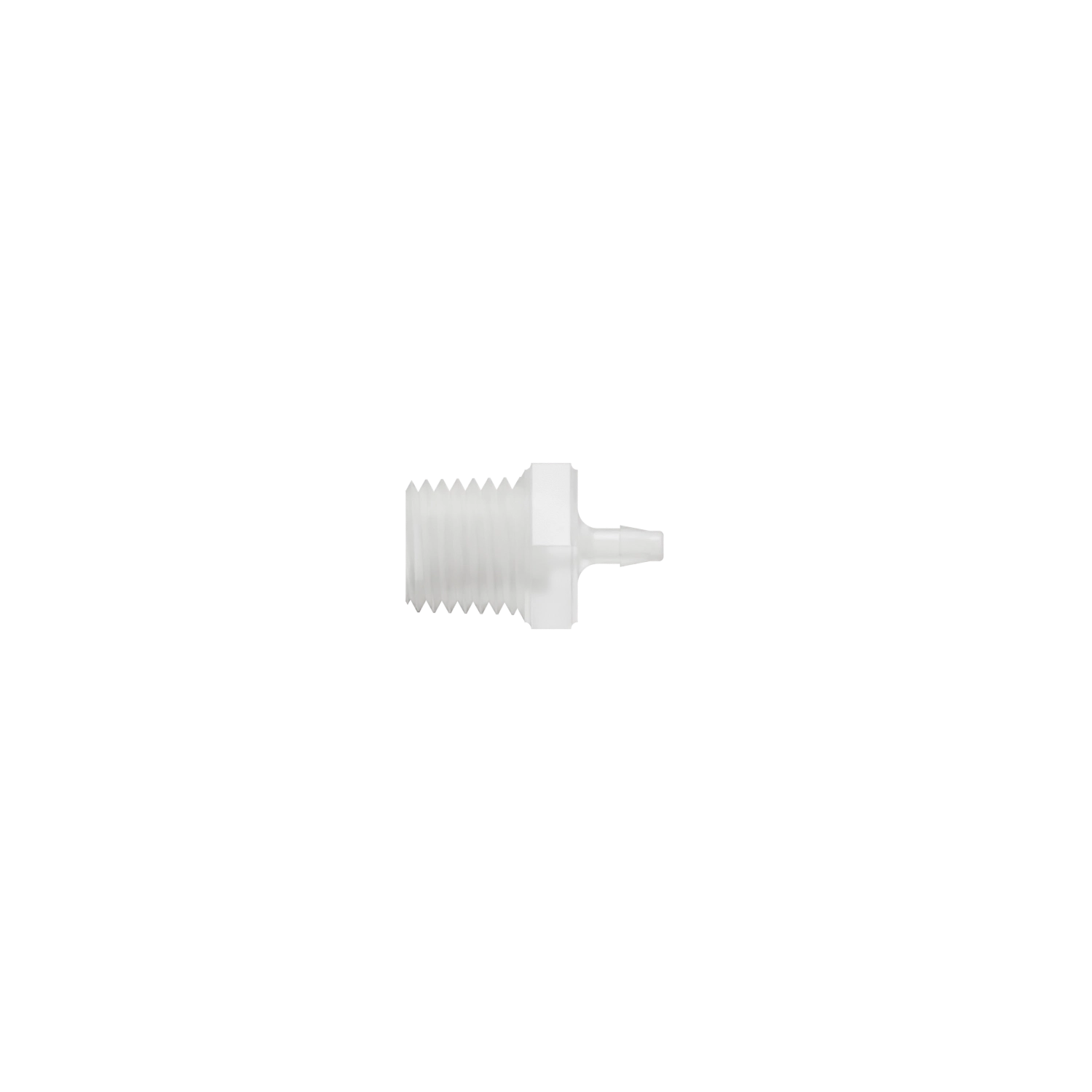 1/16 x 1/16-27 NPT Barbed Fitting Threaded, Kynar, Natural