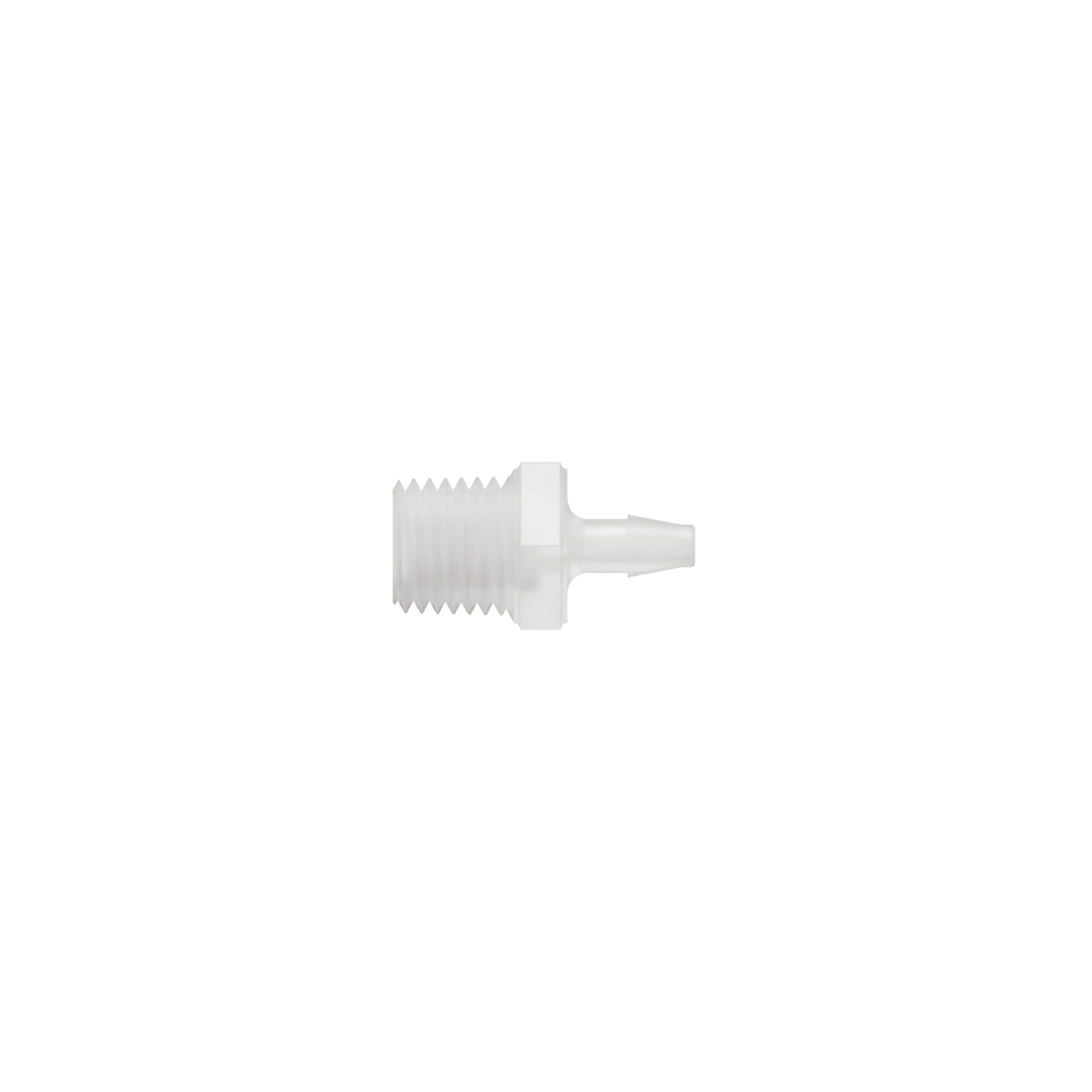 3/32 x 1/16-27 NPT Barbed Fitting Threaded, Kynar, Natural