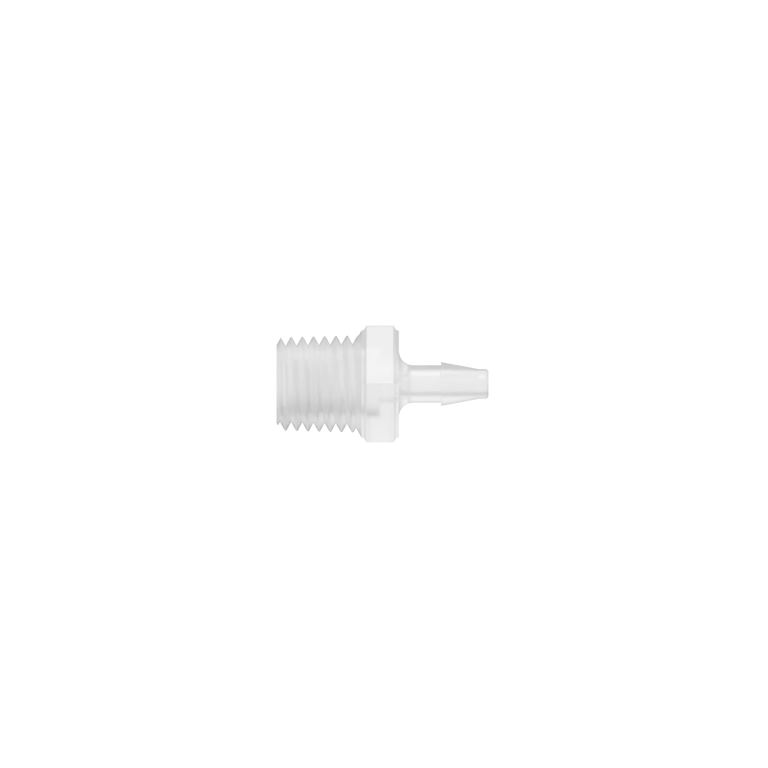 3/32 x 1/16-27 NPT Barbed Fitting Threaded, Polypropylene, Natural