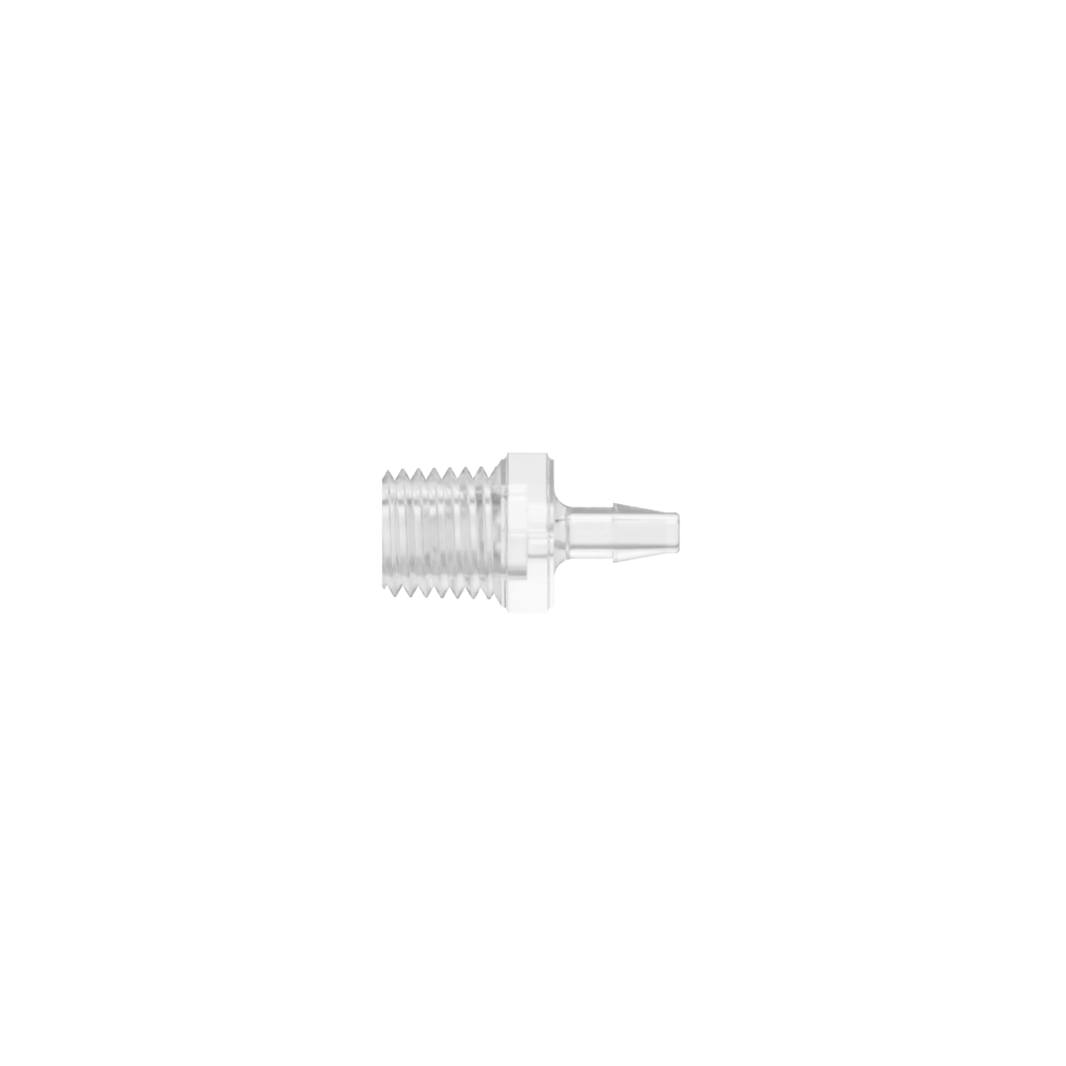 3/32 x 1/16-27 NPT Barbed Fitting Threaded, Polycarbonate, Natural