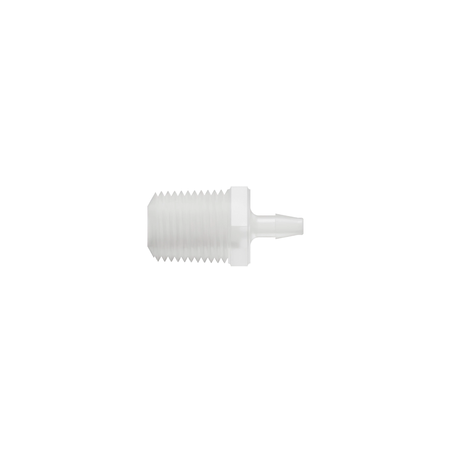 3/32 x 1/8-27 NPT Barbed Fitting Threaded, Kynar, Natural