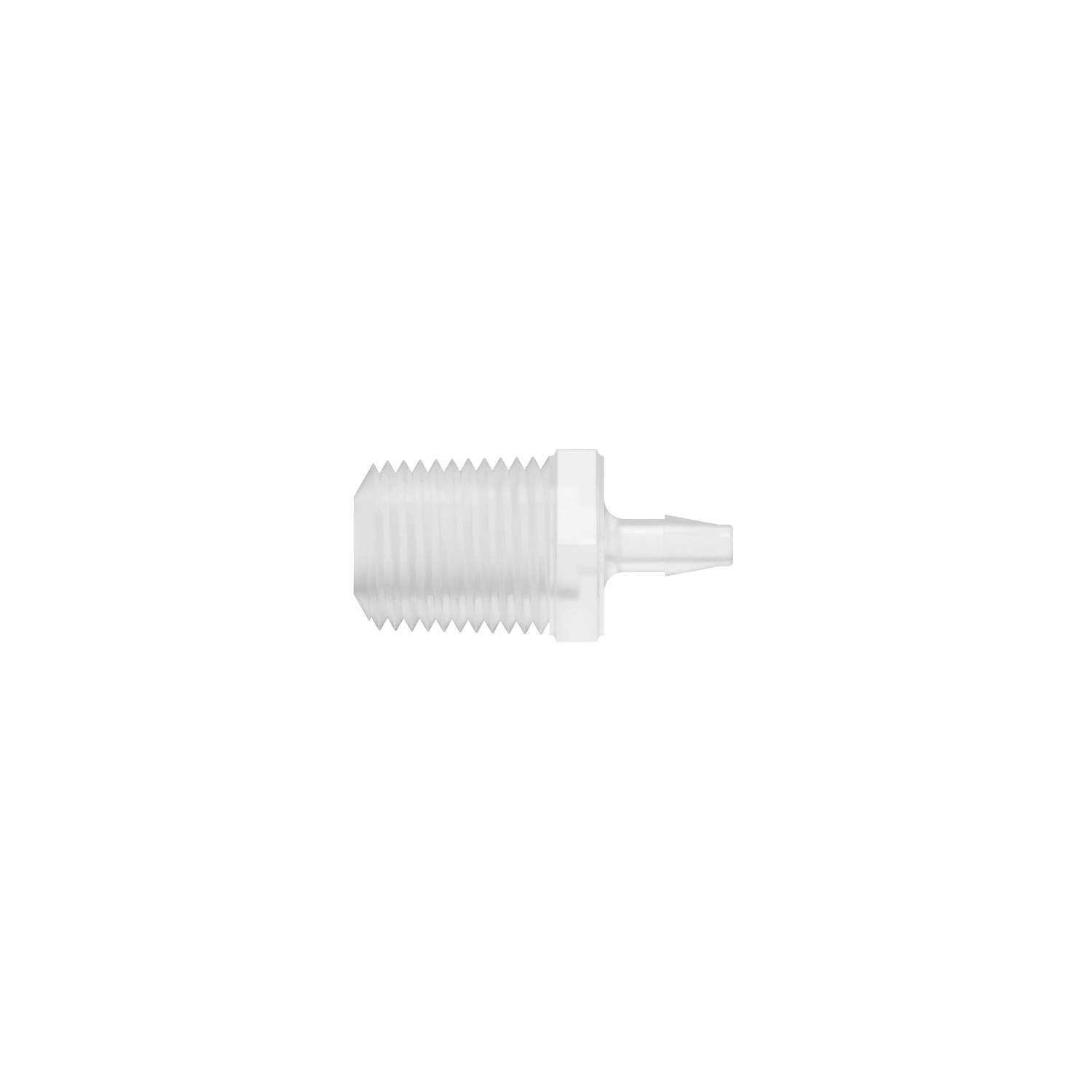 3/32 x 1/8-27 NPT Barbed Fitting Threaded, Polypropylene, Natural