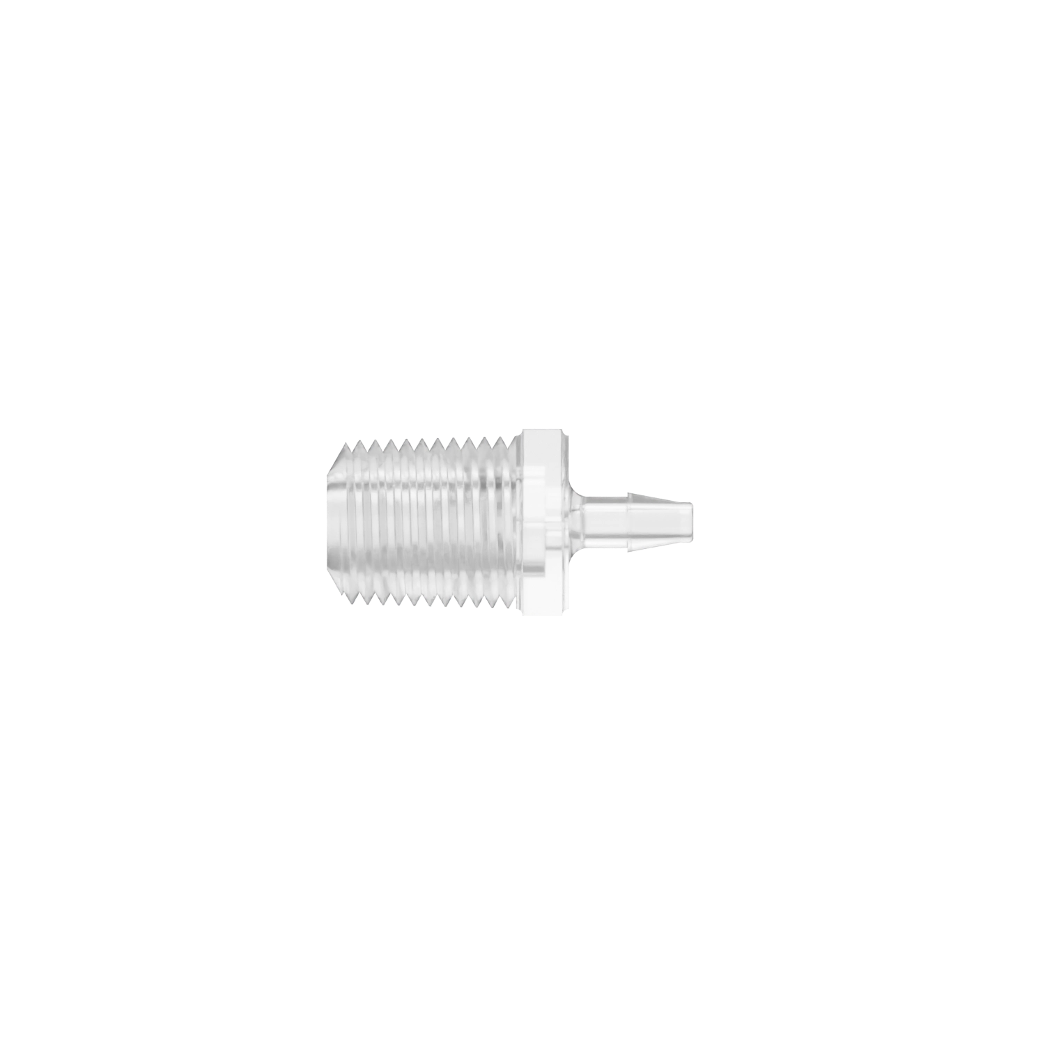 3/32 x 1/8-27 NPT Barbed Fitting Threaded, Polycarbonate, Natural