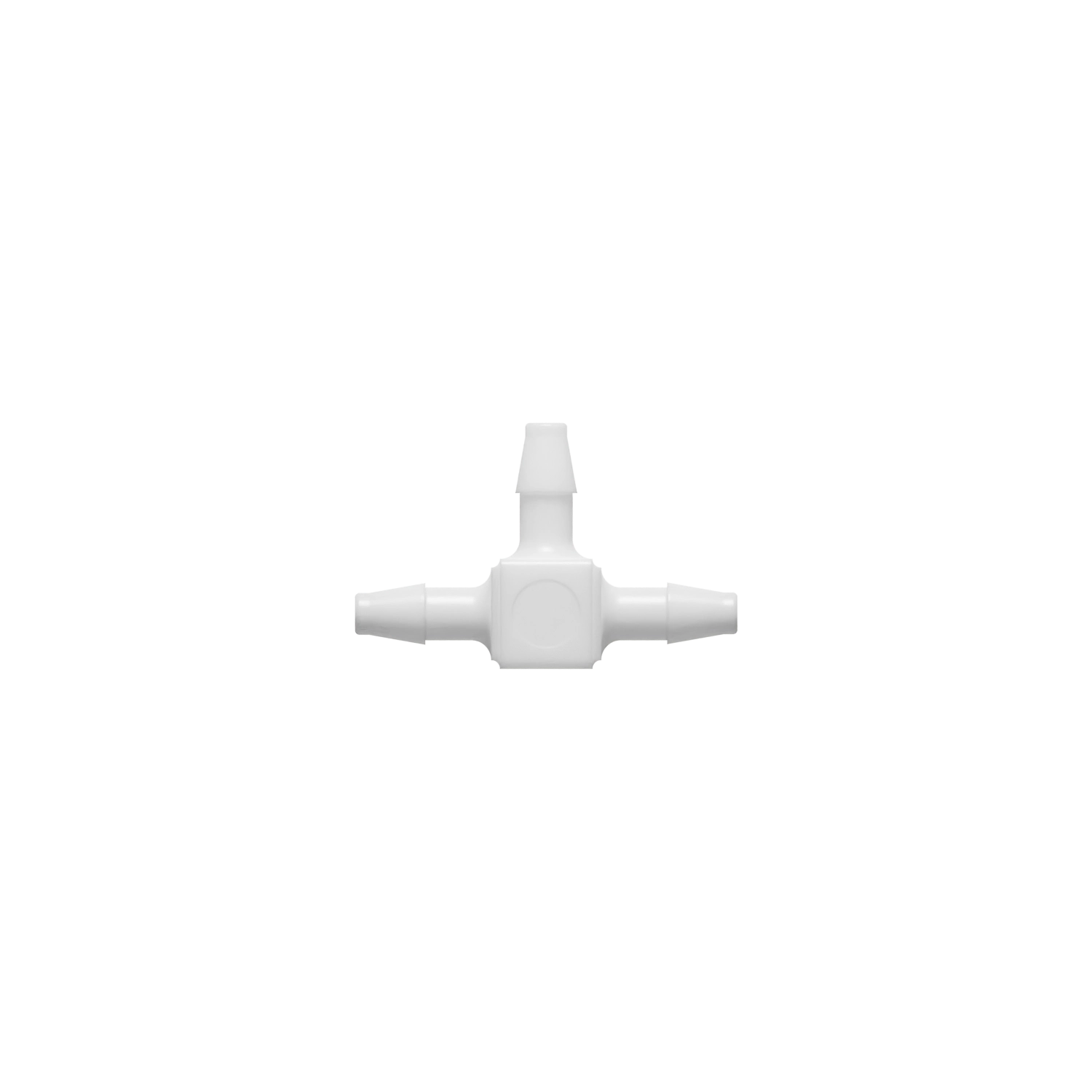 3/32 x 3/32 x 3/32 Barbed Fitting Tee, Nylon, White