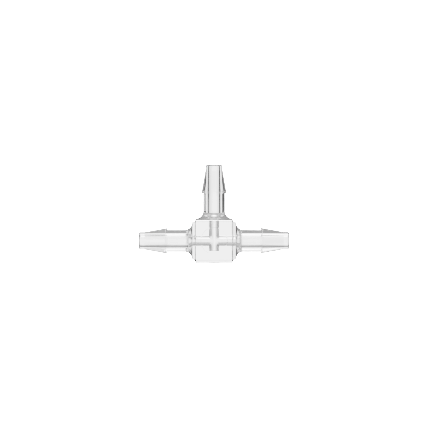 3/32 x 3/32 x 3/32 Barbed Fitting Tee, Polycarbonate, Natural