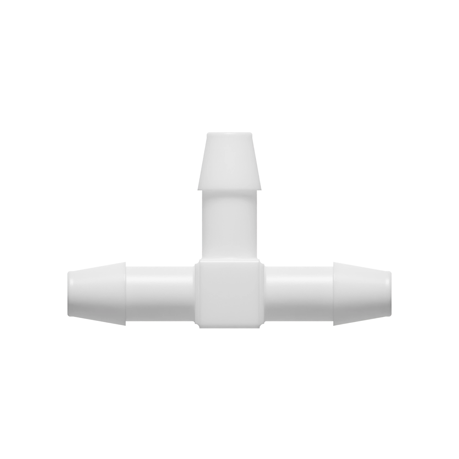 1/4 x 1/4 x 1/4 Barbed Fitting Tee, Nylon, White