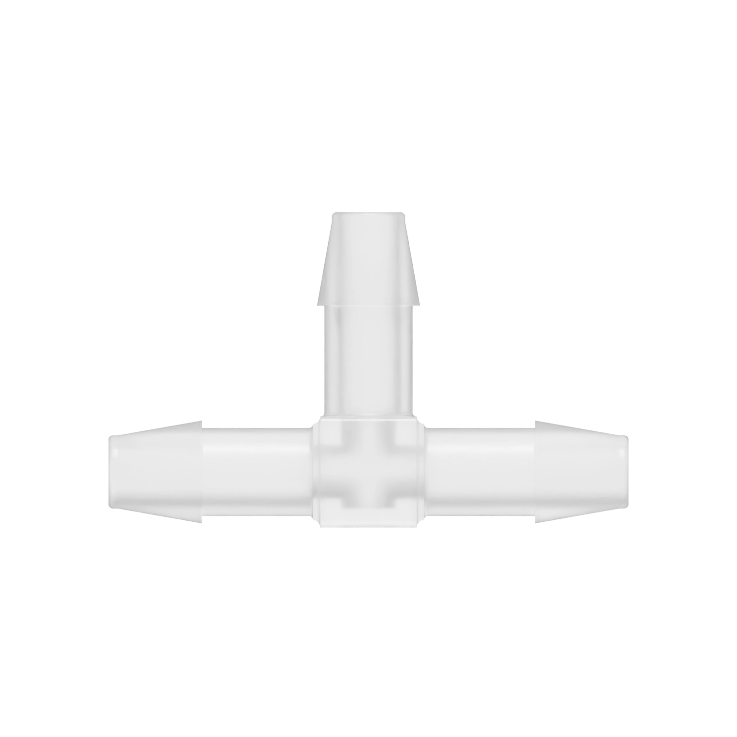 1/4 x 1/4 x 1/4 Barbed Fitting Tee, Polypropylene, Natural