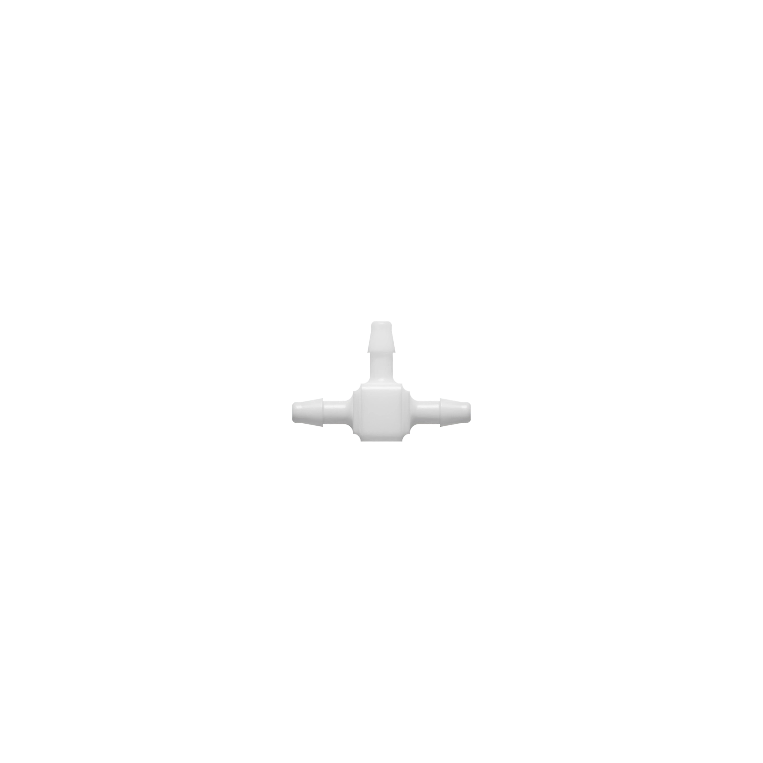 1/16 x 1/16 x 1/16 Barbed Fitting Tee, Nylon, White