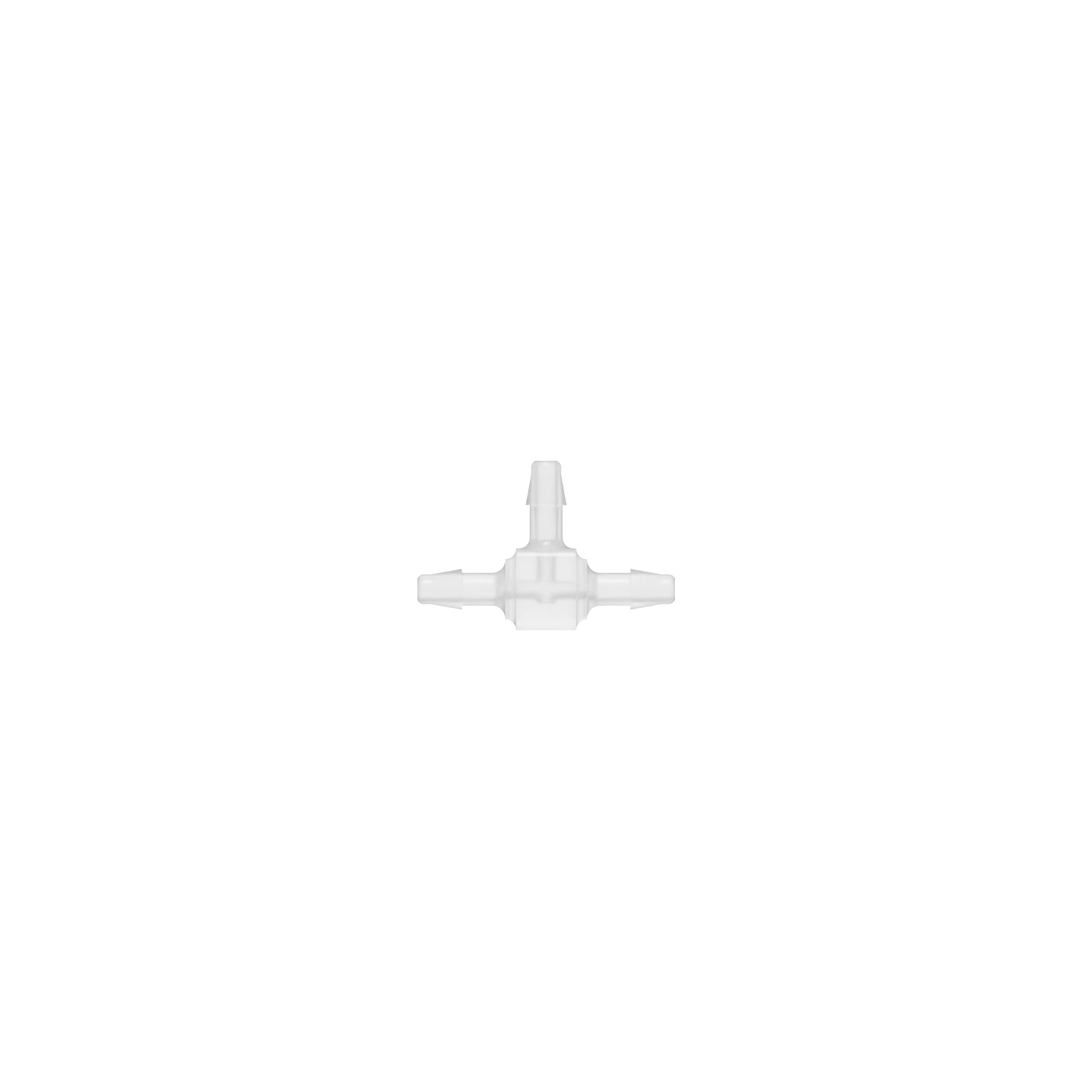 1/16 x 1/16 x 1/16 Barbed Fitting Tee, Polypropylene, Natural