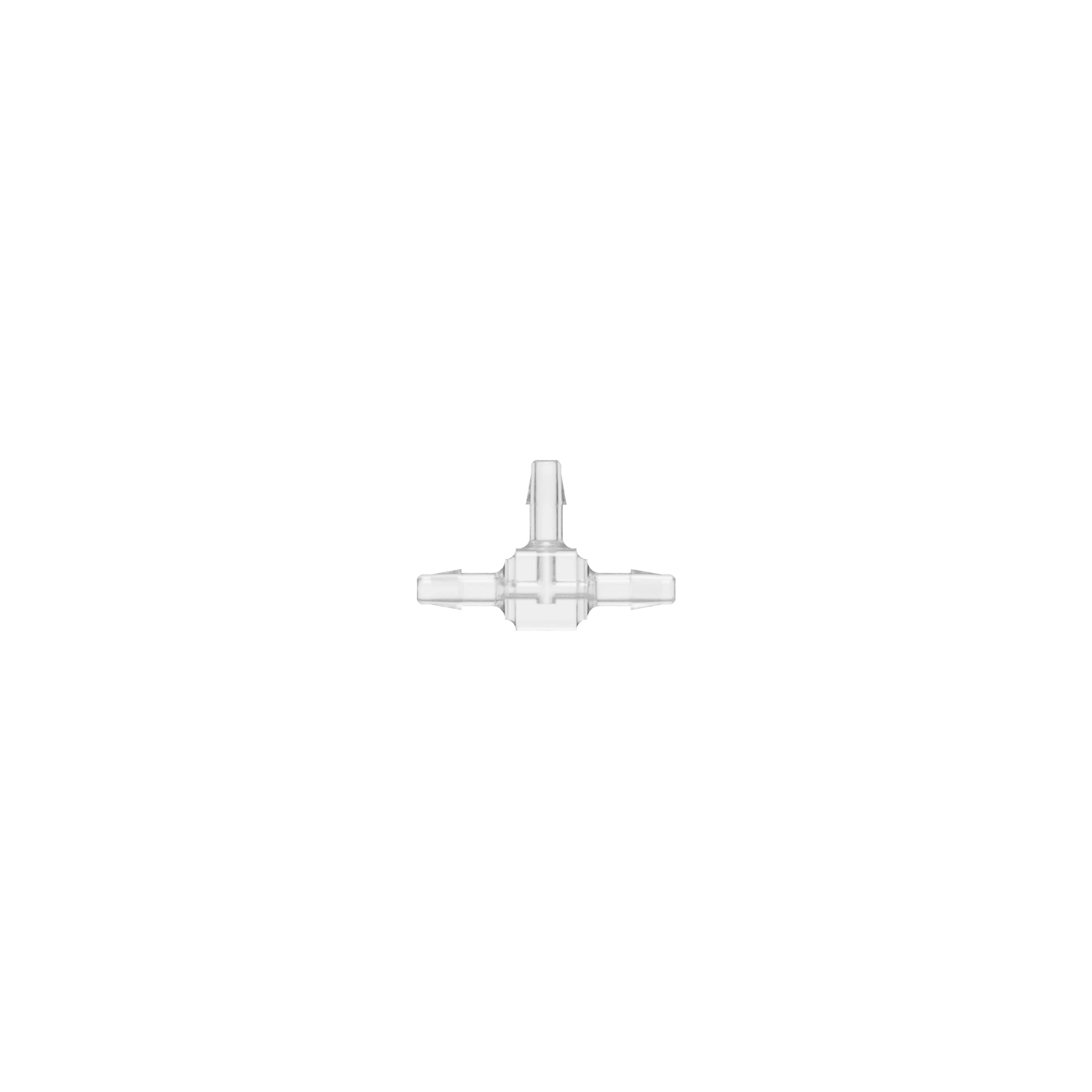 1/16 x 1/16 x 1/16 Barbed Fitting Tee, Polycarbonate, Natural
