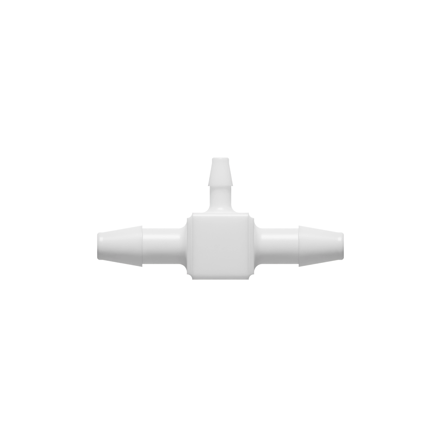 5/32 x 5/32 x 3/32 Barbed Fitting Reducing Tee, Nylon, White