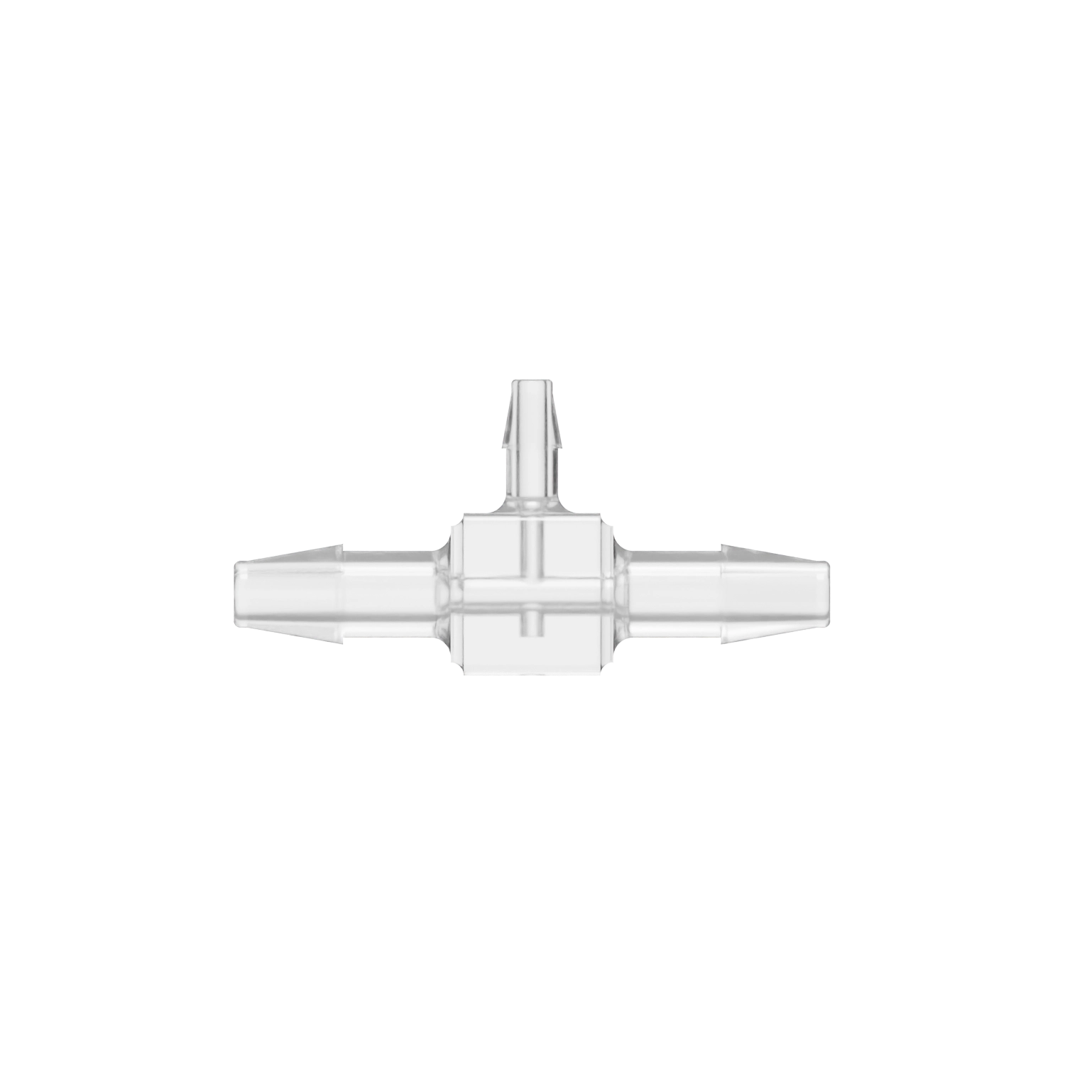 5/32 x 5/32 x 3/32 Barbed Fitting Reducing Tee, Polycarbonate, Natural