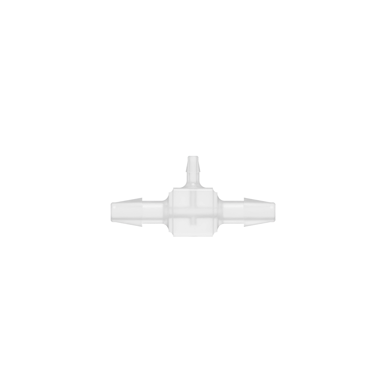 1/8 x 1/8 x 1/16 Barbed Fitting Reducing Tee, Polypropylene, Natural