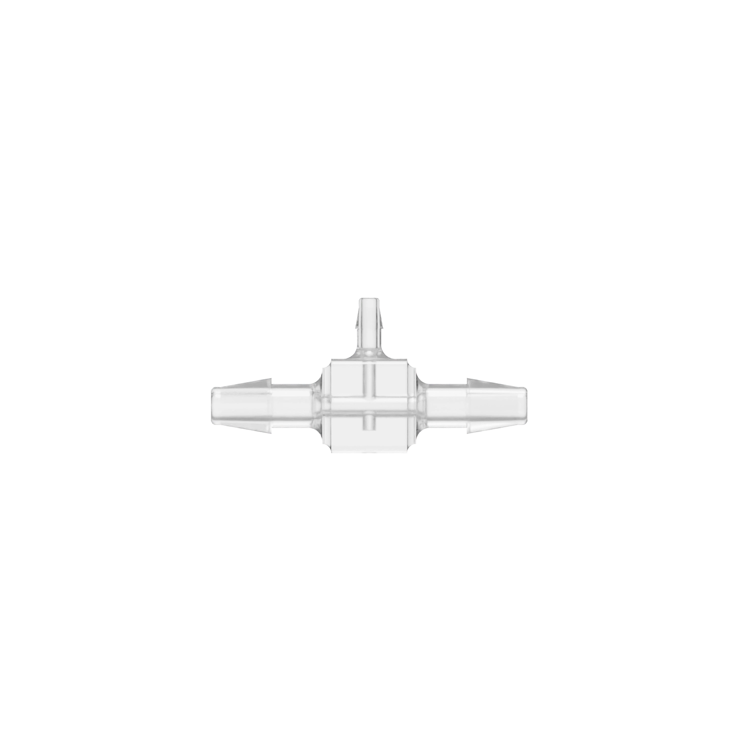 1/8 x 1/8 x 1/16 Barbed Fitting Reducing Tee, Polycarbonate, Natural