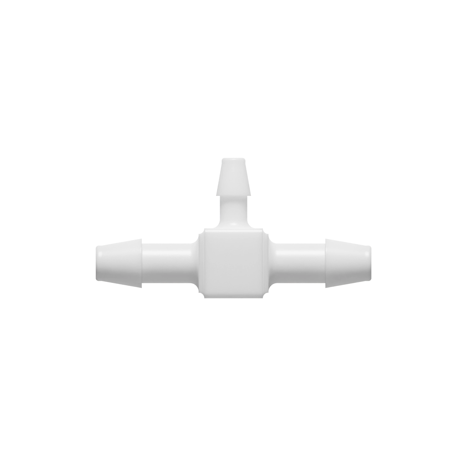 3/16 x 3/16 x 1/8 Barbed Fitting Reducing Tee, Nylon, White