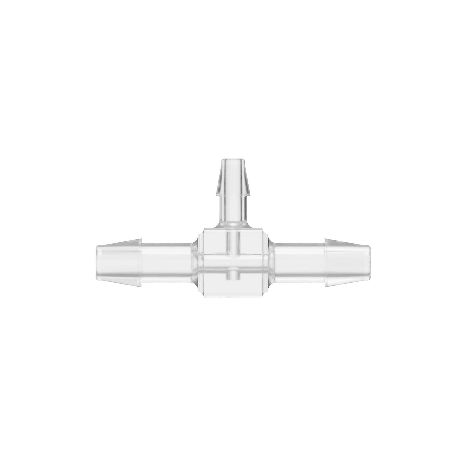 3/16 x 3/16 x 1/8 Barbed Fitting Reducing Tee, Polycarbonate, Natural