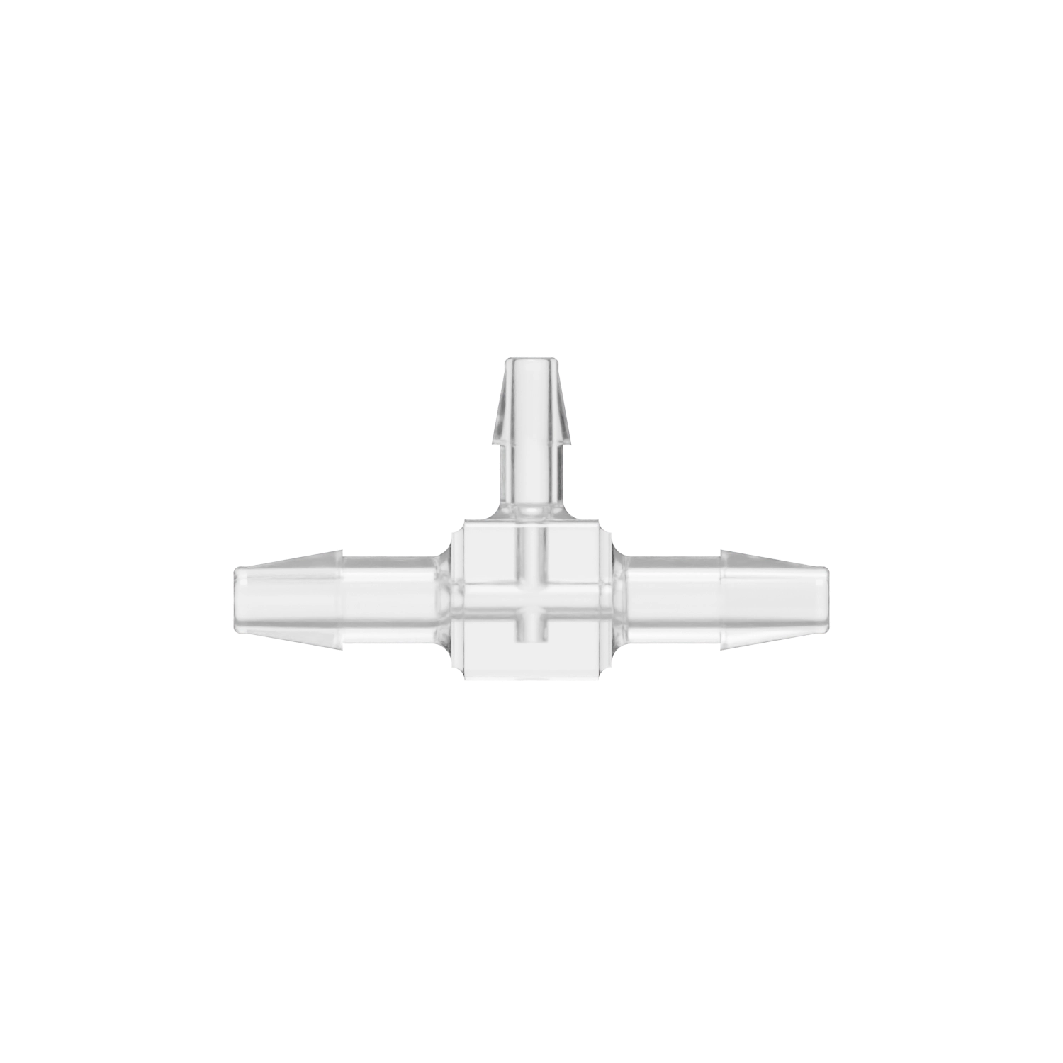 5/32 x 5/32 x 1/8 Barbed Fitting Reducing Tee, Polycarbonate, Natural