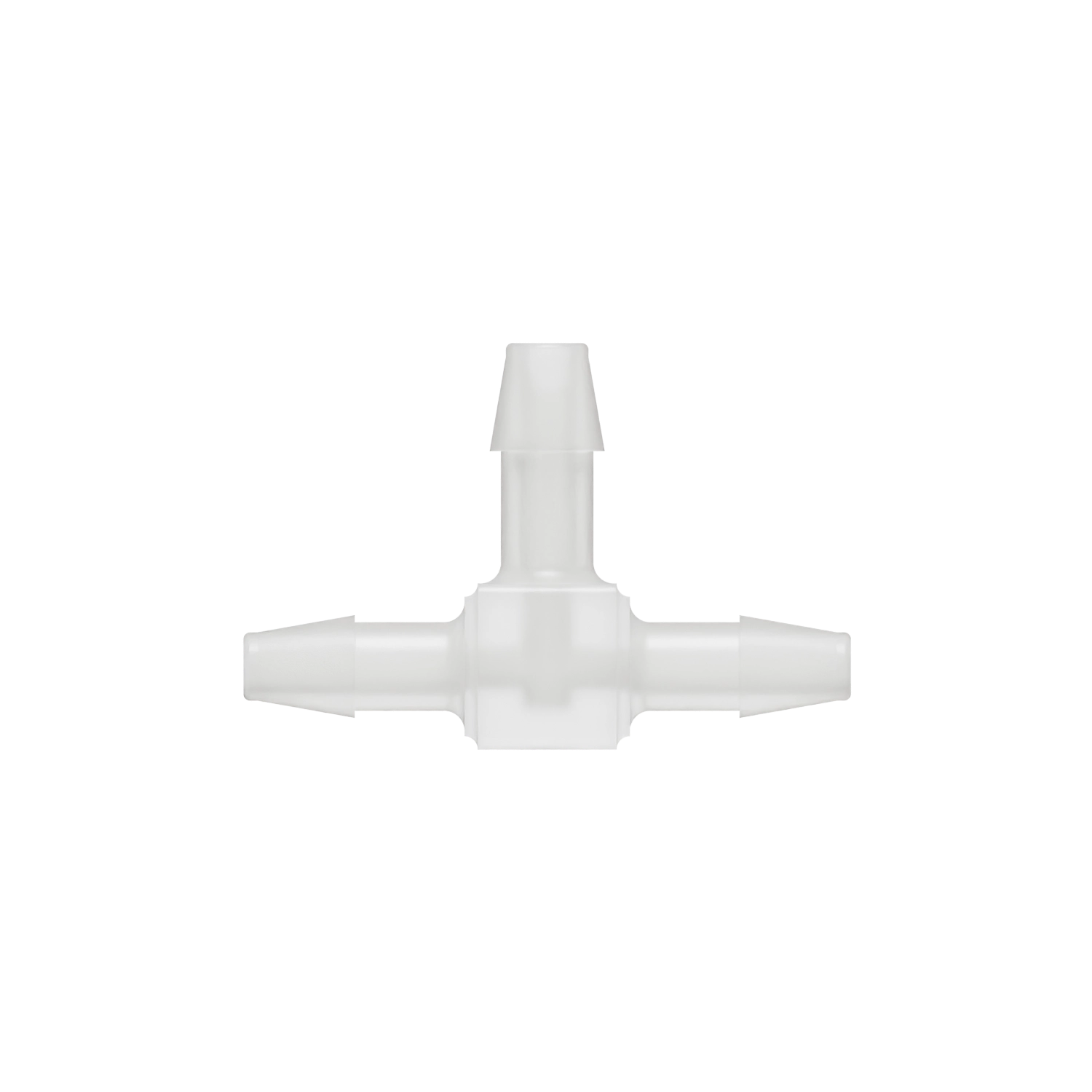 5/32 x 5/32 x 3/16 Barbed Fitting Enlarging Tee, Kynar, Natural