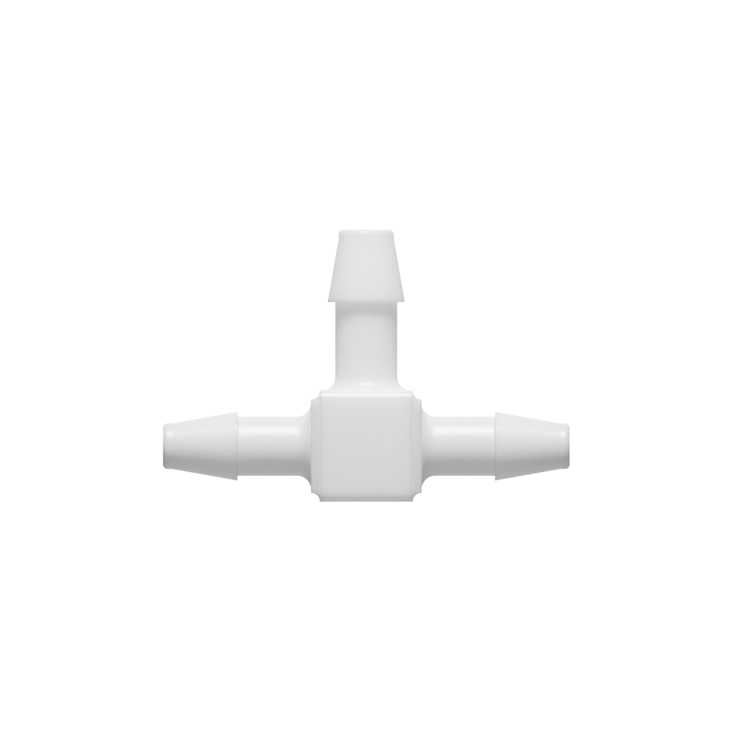 5/32 x 5/32 x 3/16 Barbed Fitting Enlarging Tee, Nylon, White