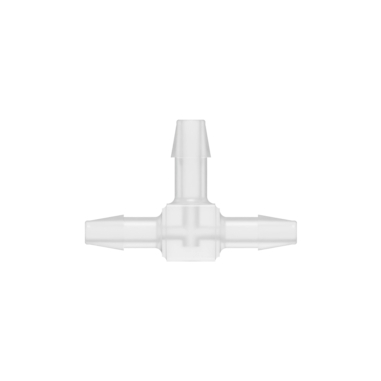 5/32 x 5/32 x 3/16 Barbed Fitting Enlarging Tee, Polypropylene, Natural
