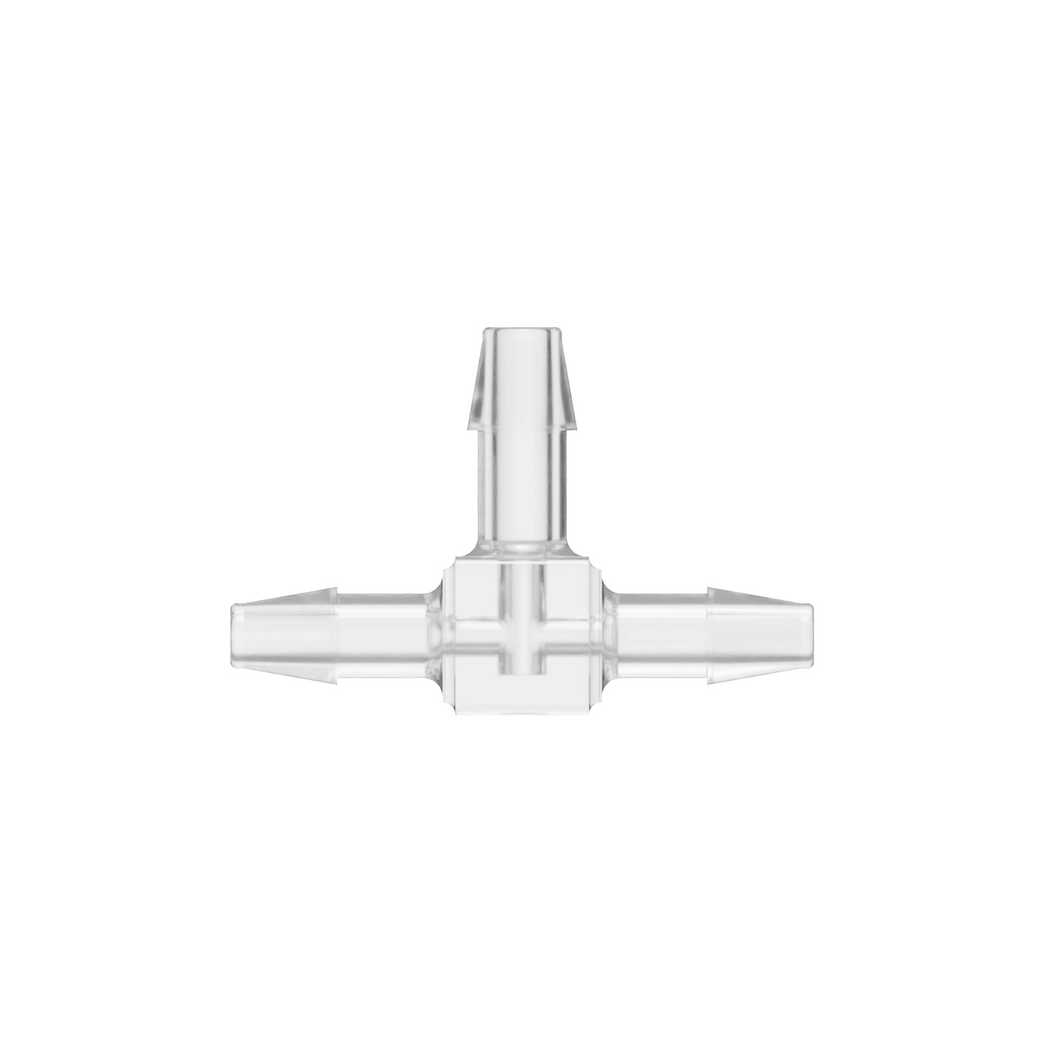 5/32 x 5/32 x 3/16 Barbed Fitting Enlarging Tee, Polycarbonate, Natural