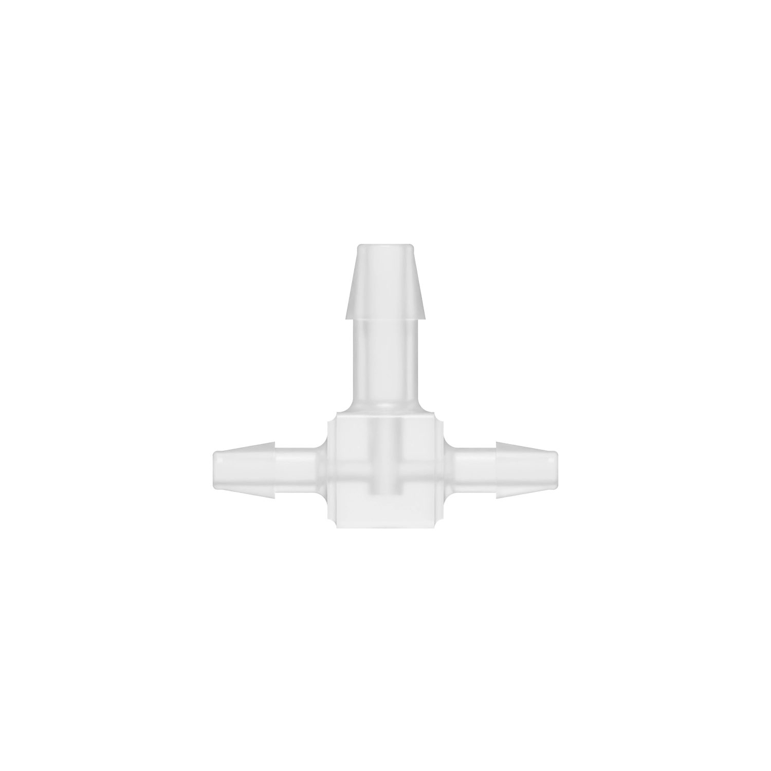 1/8 x 1/8 x 3/16 Barbed Fitting Enlarging Tee, Polypropylene, Natural