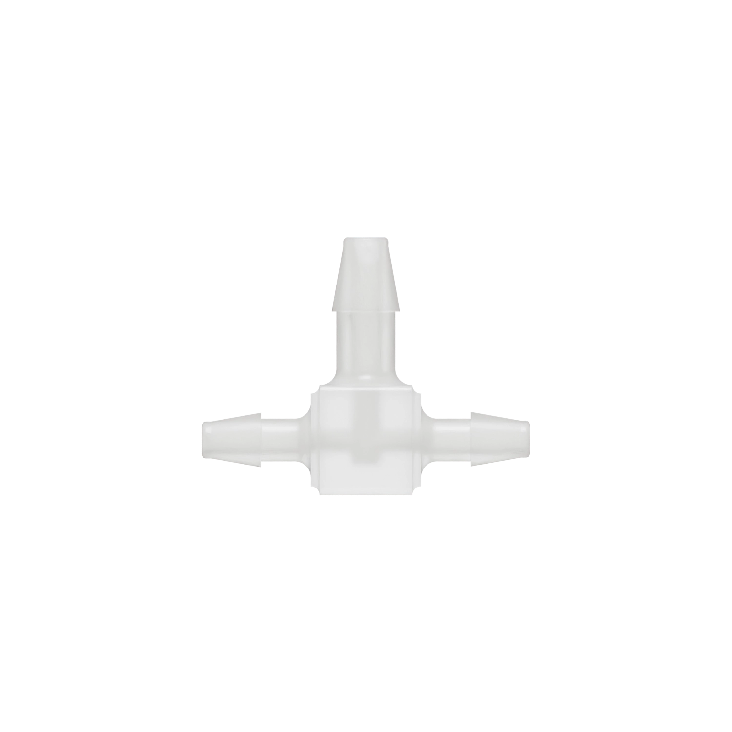 1/8 x 1/8 x 5/32 Barbed Fitting Enlarging Tee, Kynar, Natural