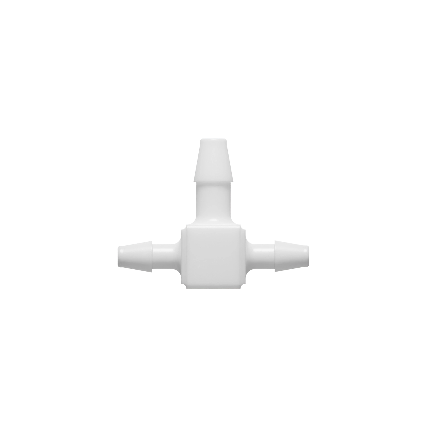 1/8 x 1/8 x 5/32 Barbed Fitting Enlarging Tee, Nylon, White
