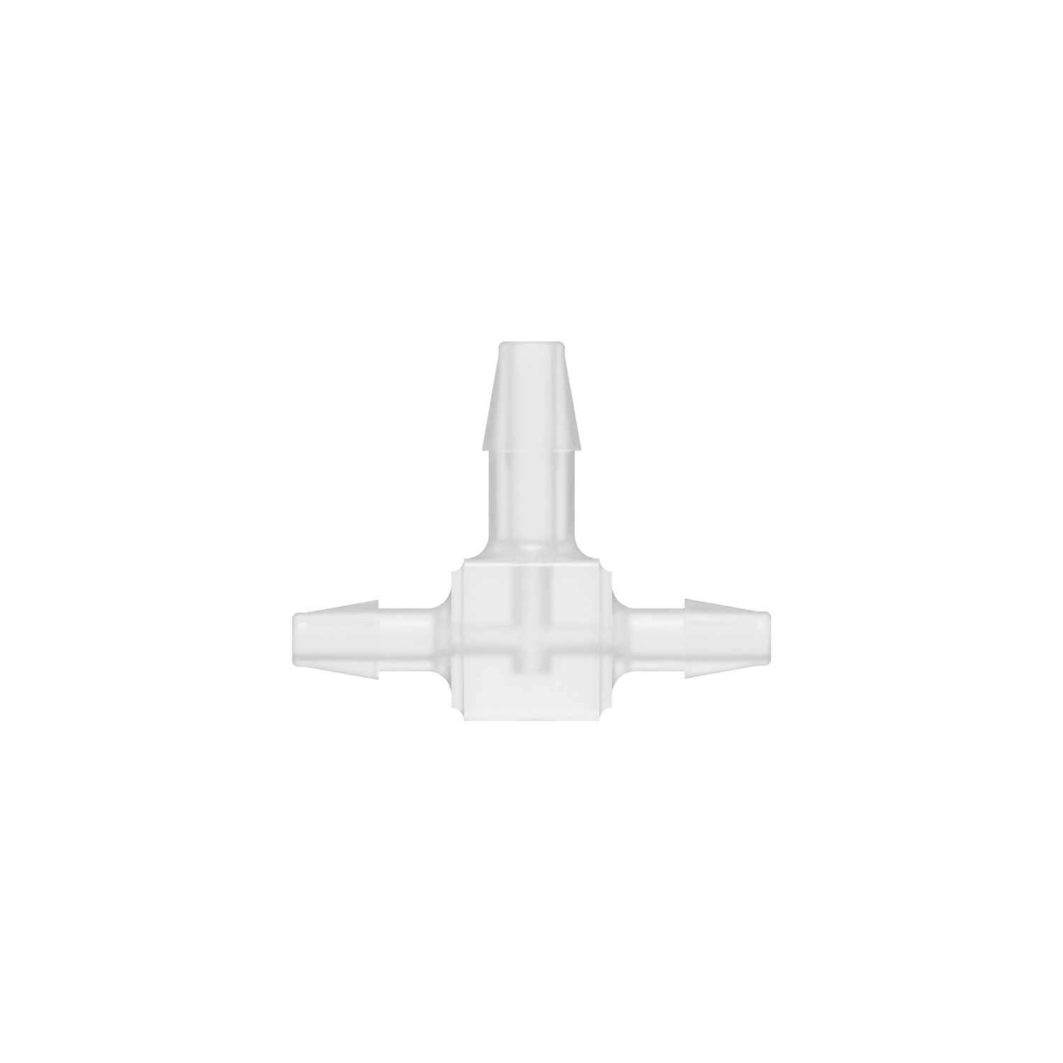1/8 x 1/8 x 5/32 Barbed Fitting Enlarging Tee, Polypropylene, Natural