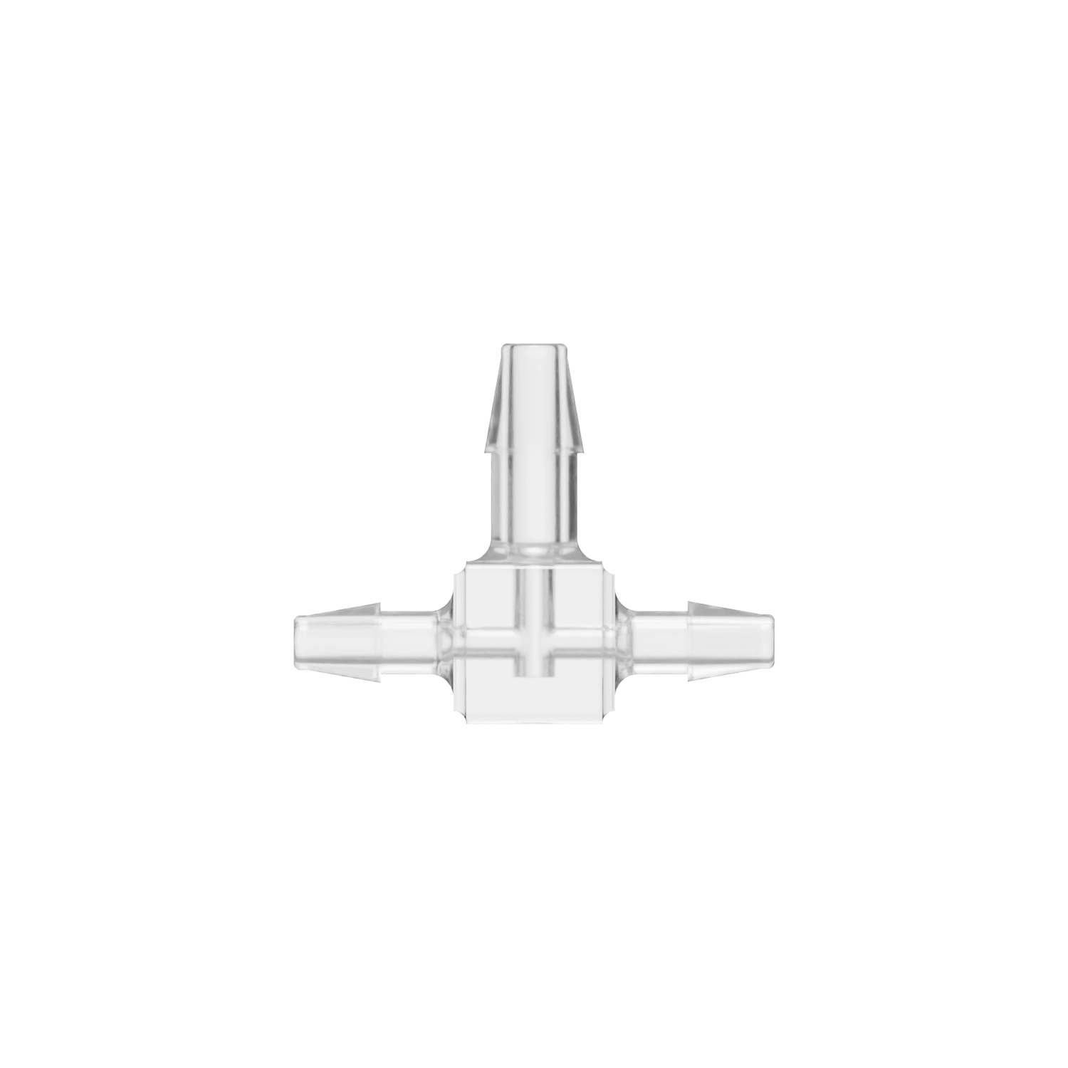 1/8 x 1/8 x 5/32 Barbed Fitting Enlarging Tee, Polycarbonate, Natural