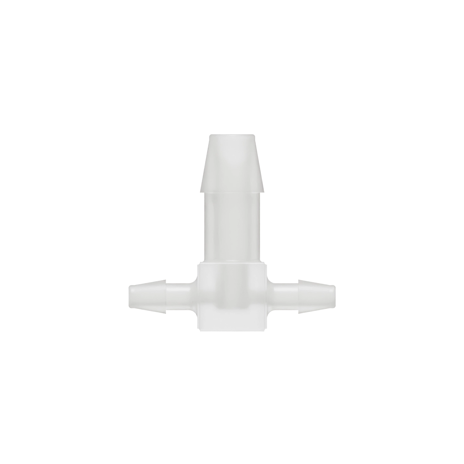 1/8 x 1/8 x 1/4 Barbed Fitting Enlarging Tee, Kynar, Natural