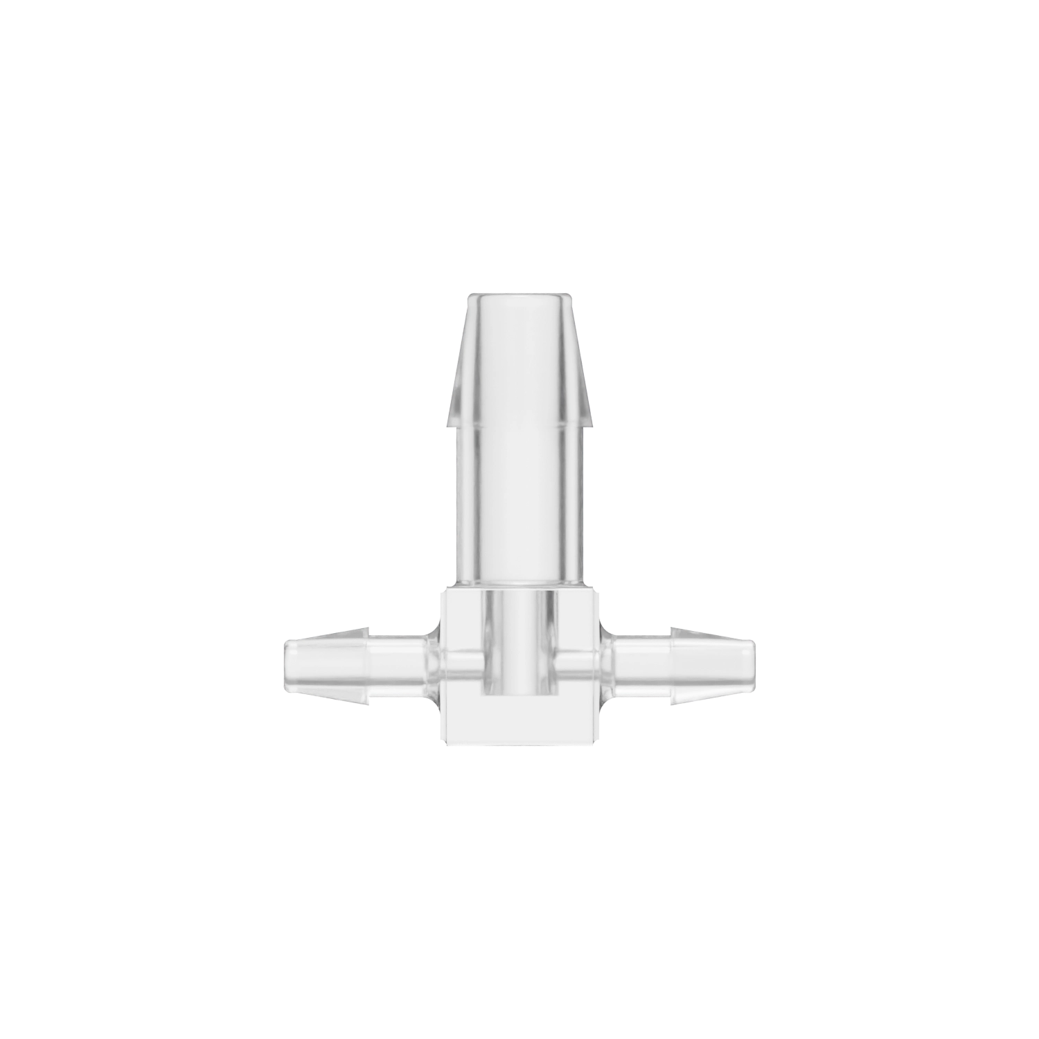 1/8 x 1/8 x 1/4 Barbed Fitting Enlarging Tee, Polycarbonate, Natural