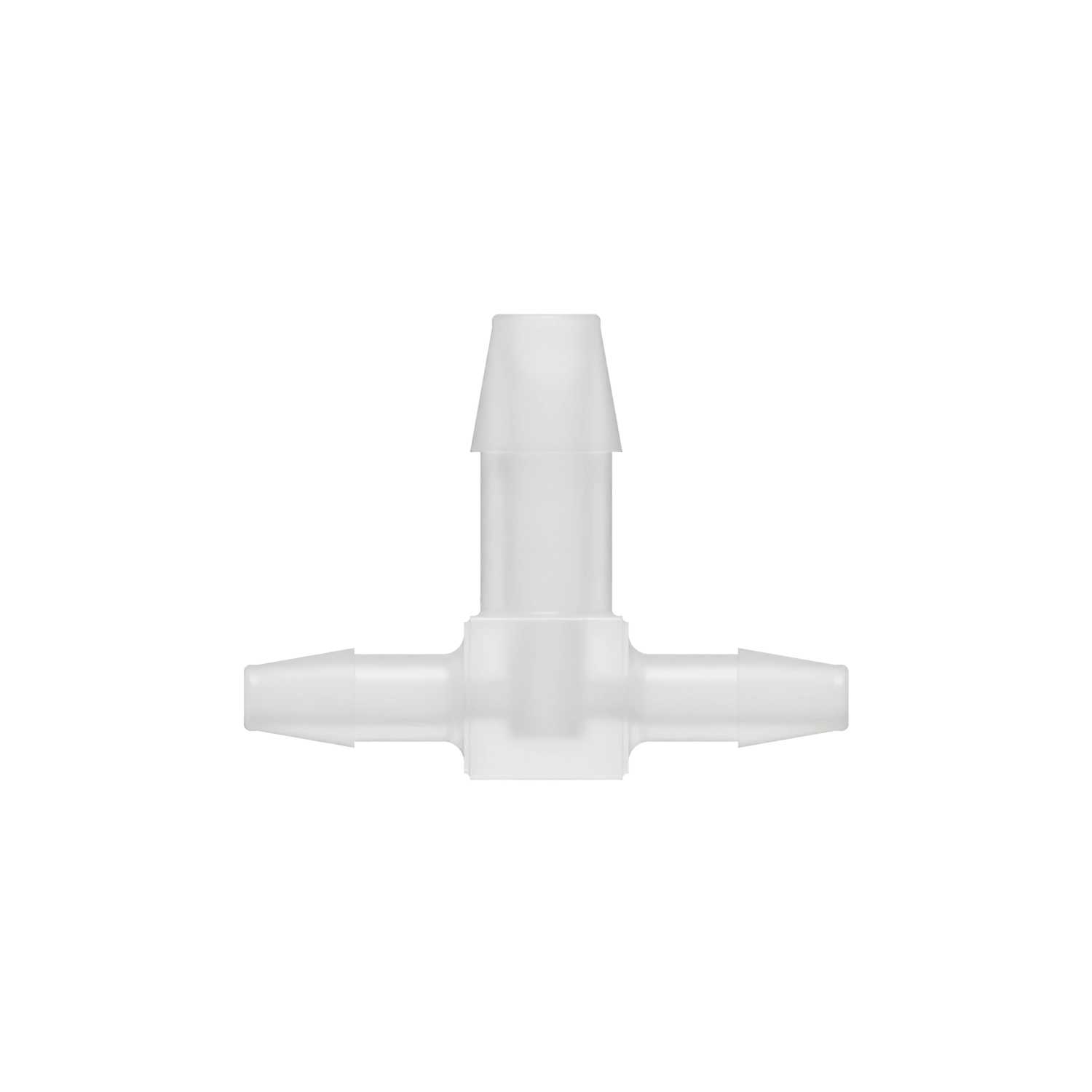 5/32 x 5/32 x 1/4 Barbed Fitting Enlarging Tee, Kynar, Natural