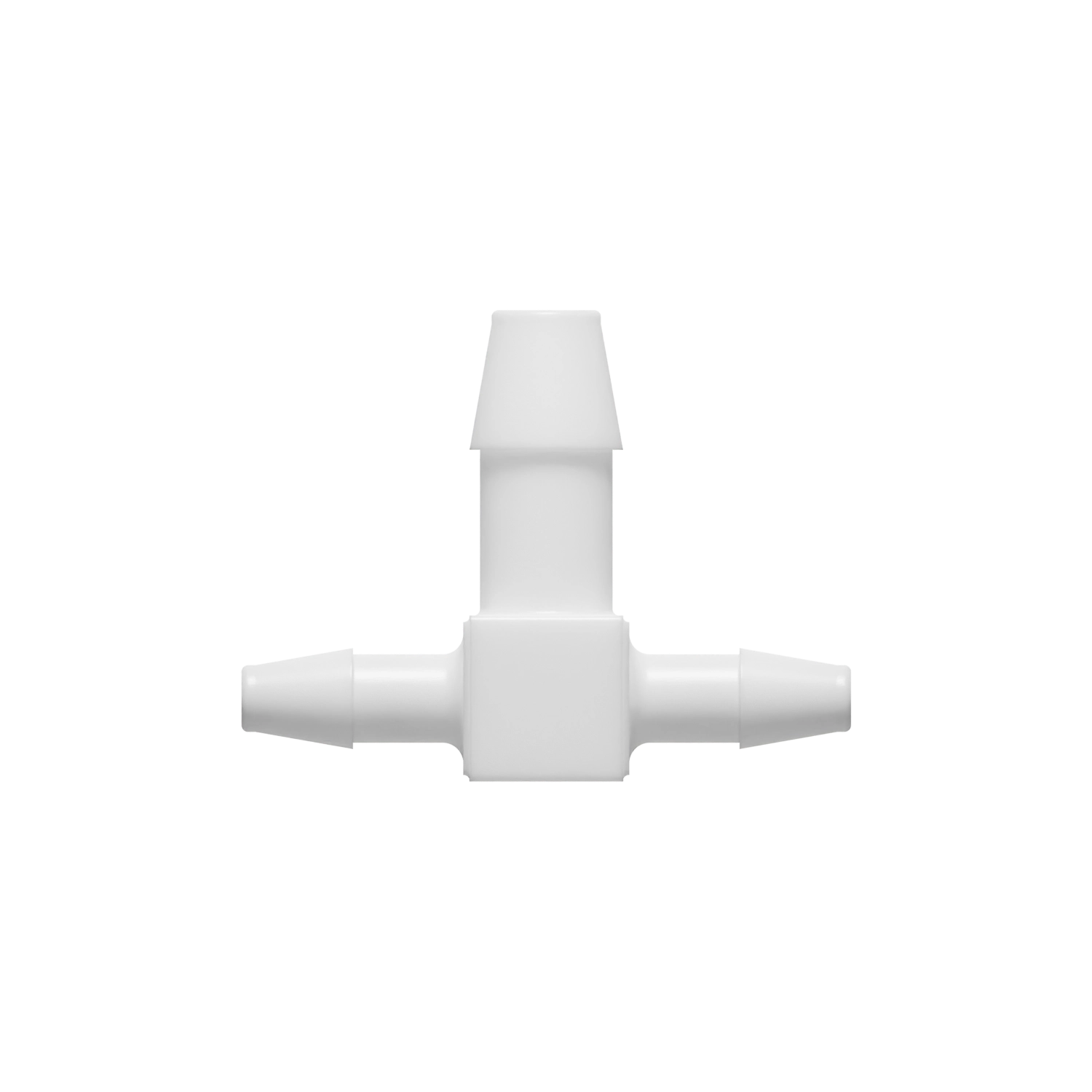 5/32 x 5/32 x 1/4 Barbed Fitting Enlarging Tee, Nylon, White