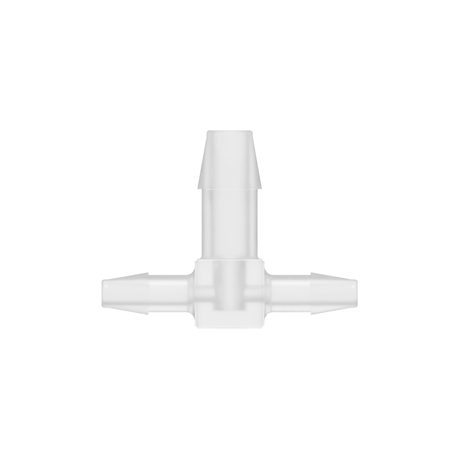 5/32 x 5/32 x 1/4 Barbed Fitting Enlarging Tee, Polypropylene, Natural