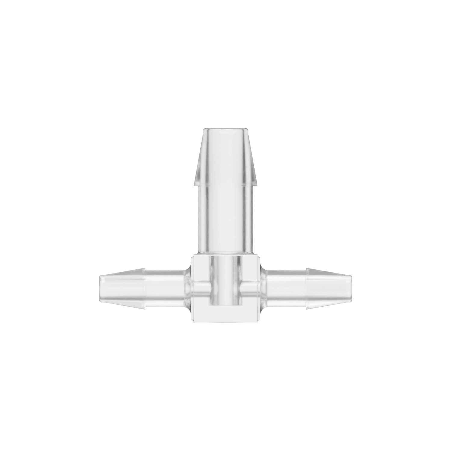 5/32 x 5/32 x 1/4 Barbed Fitting Enlarging Tee, Polycarbonate, Natural
