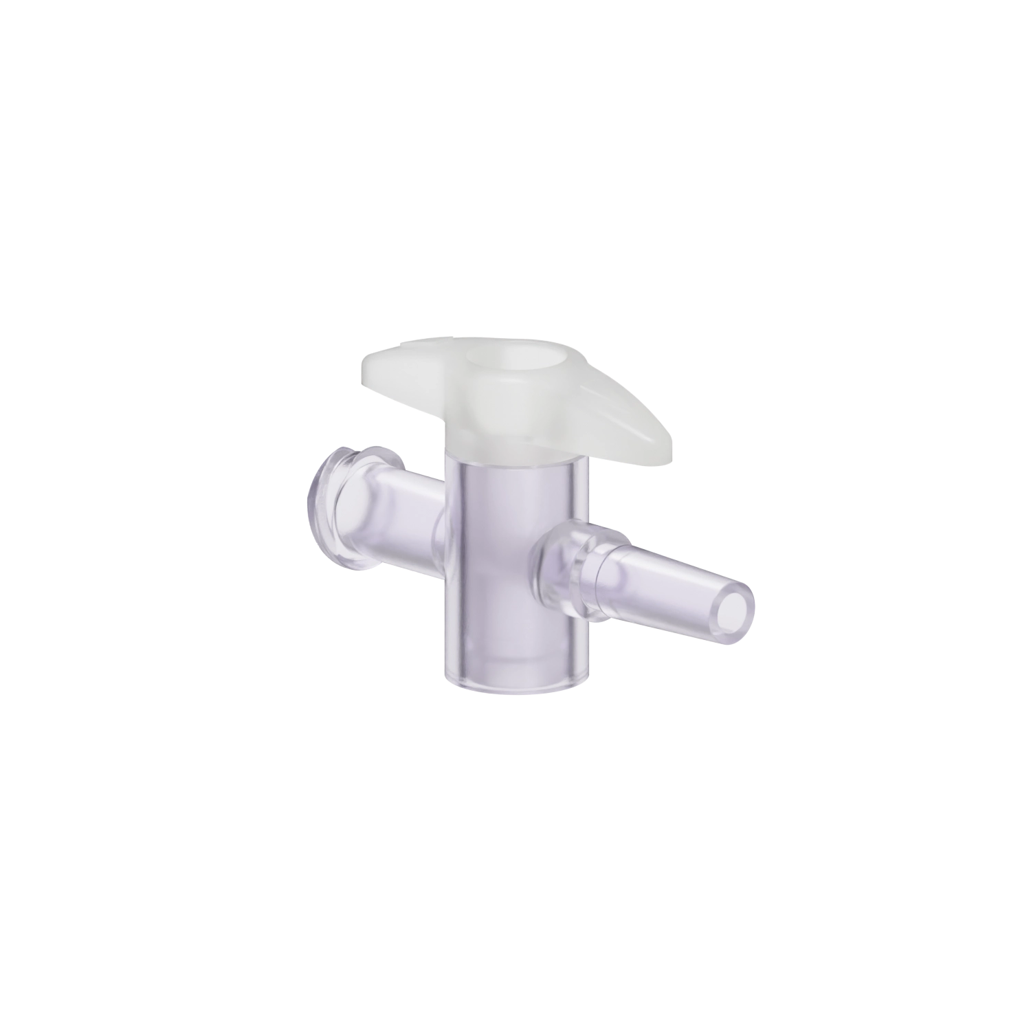 Male Slip x Female 1-Way Stopcock, Gamma Stable Polycarbonate, Natural