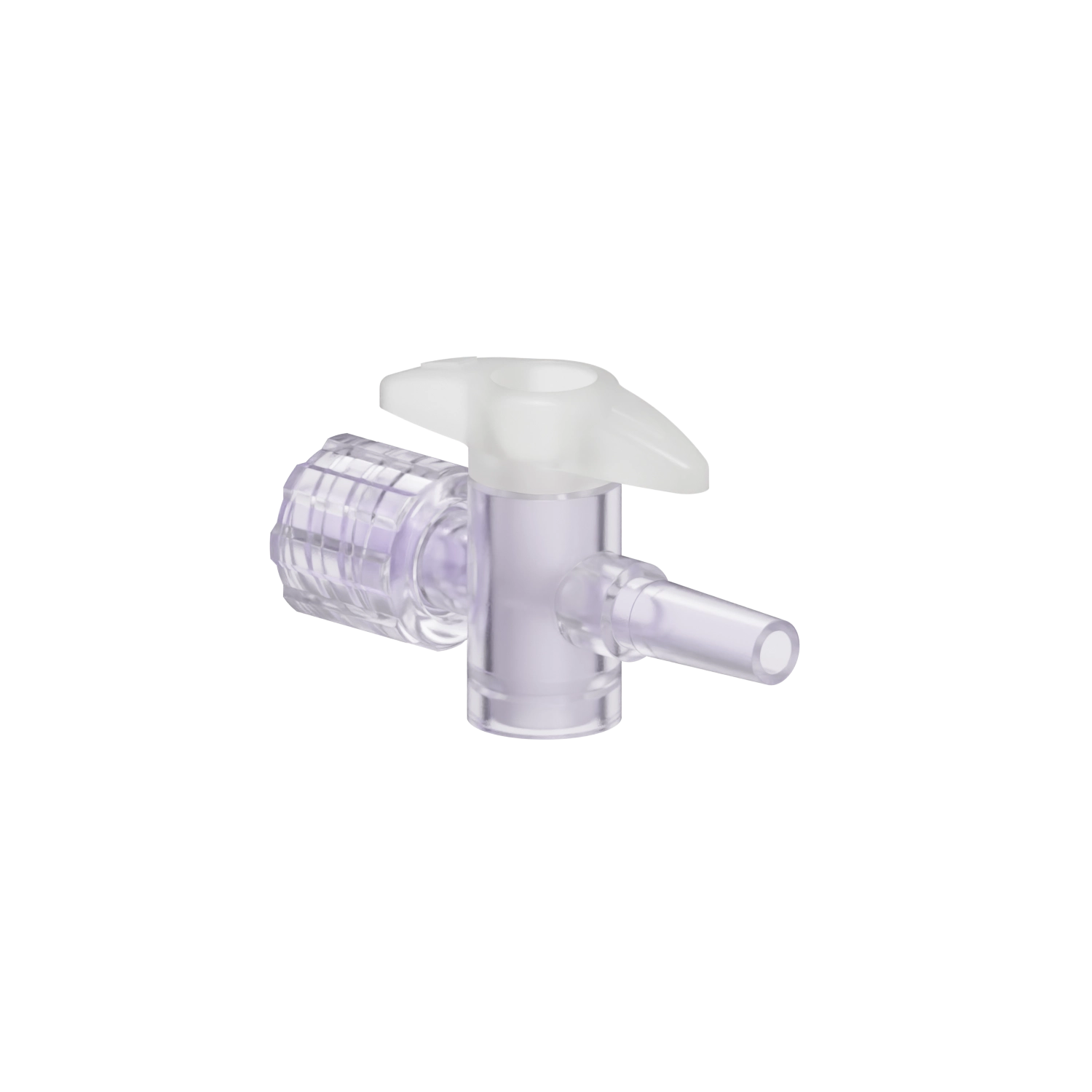 Locking Male x Male Slip 1-Way Stopcock, Gamma Stable Polycarbonate, Natural
