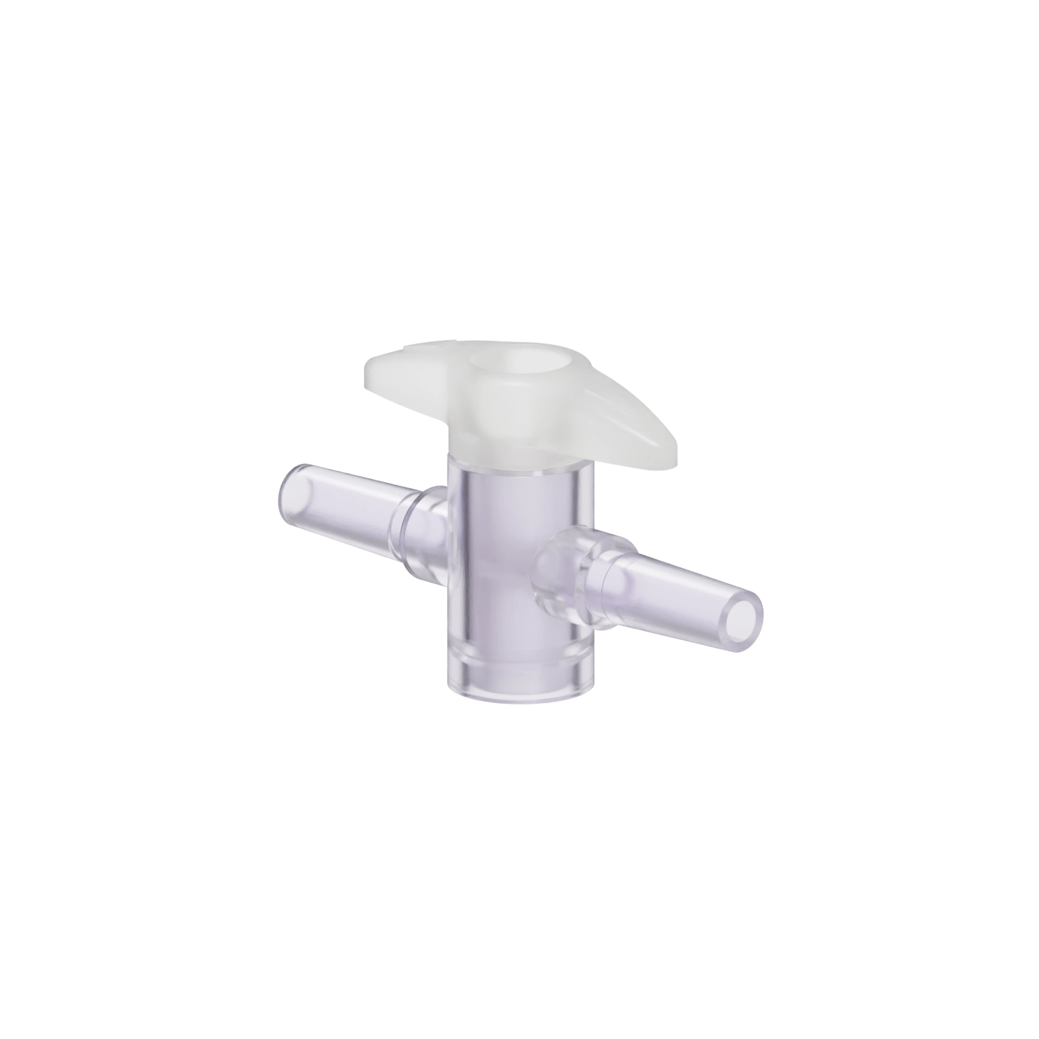 Male Slip x Male Slip 1-Way Stopcock, Gamma Stable Polycarbonate, Natural