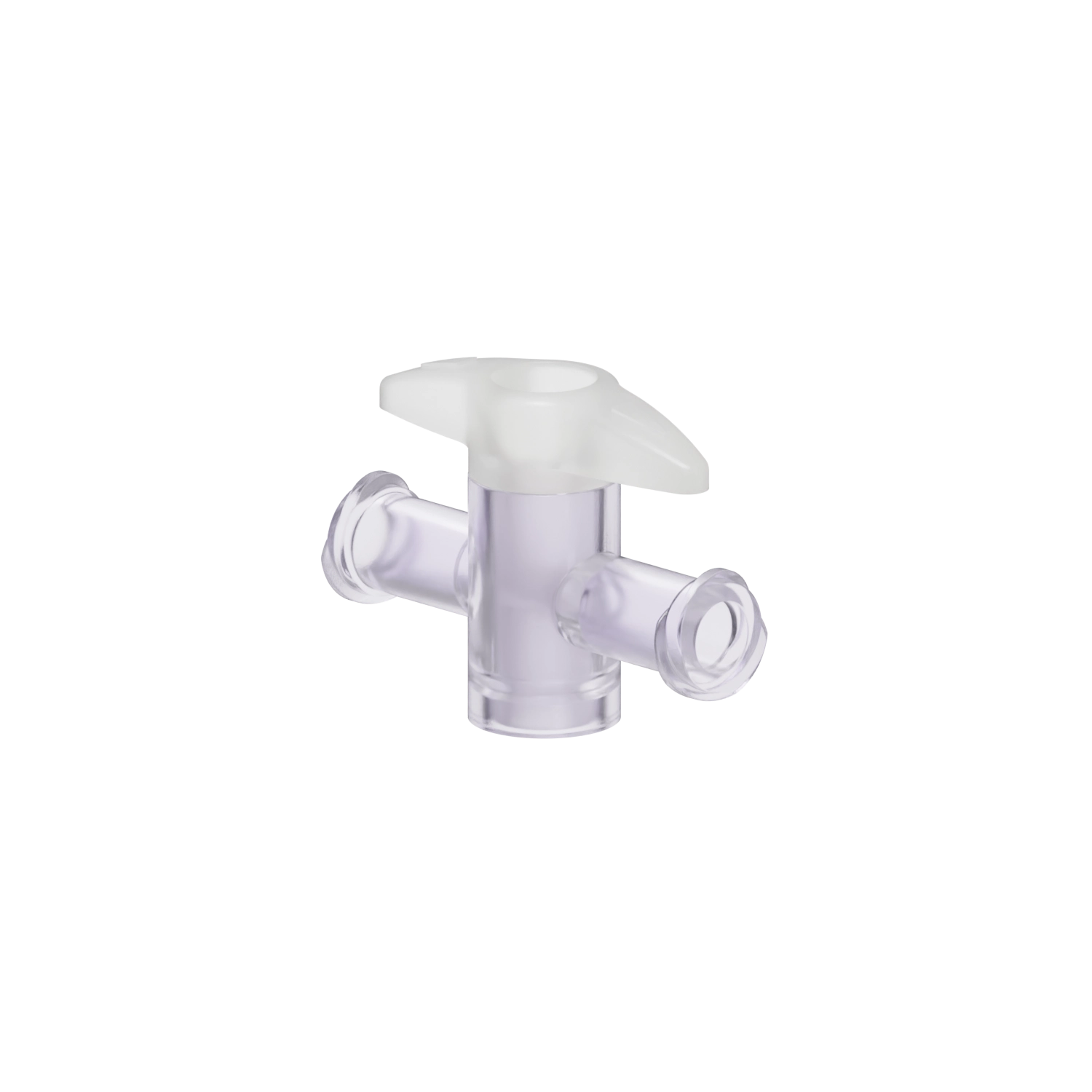 Female x Female 1-Way Stopcock, Gamma Stable Polycarbonate, Natural