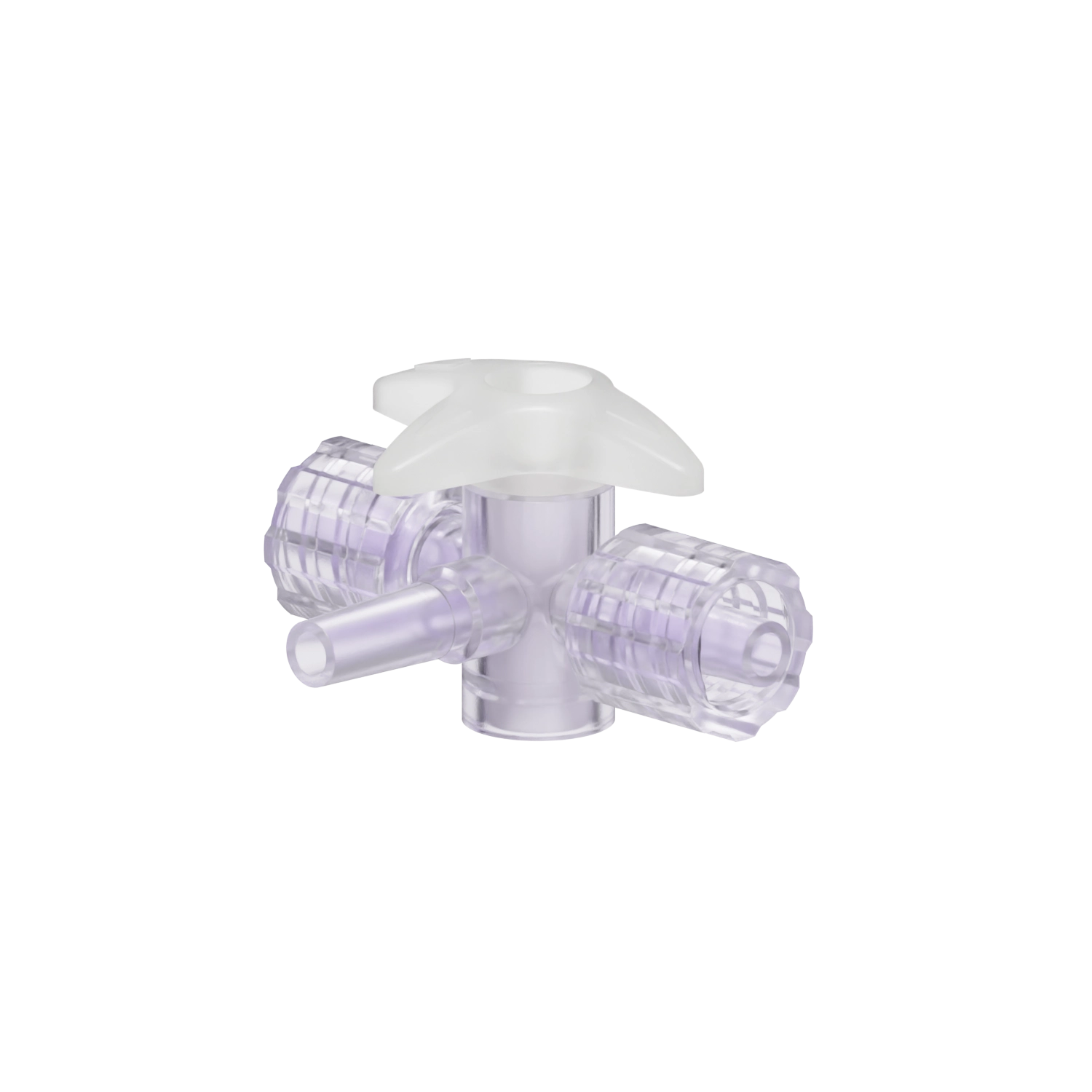 Locking Male x Slip Male x Locking Male 4-Way Stopcock, Gamma Stable Polycarbonate, Natural