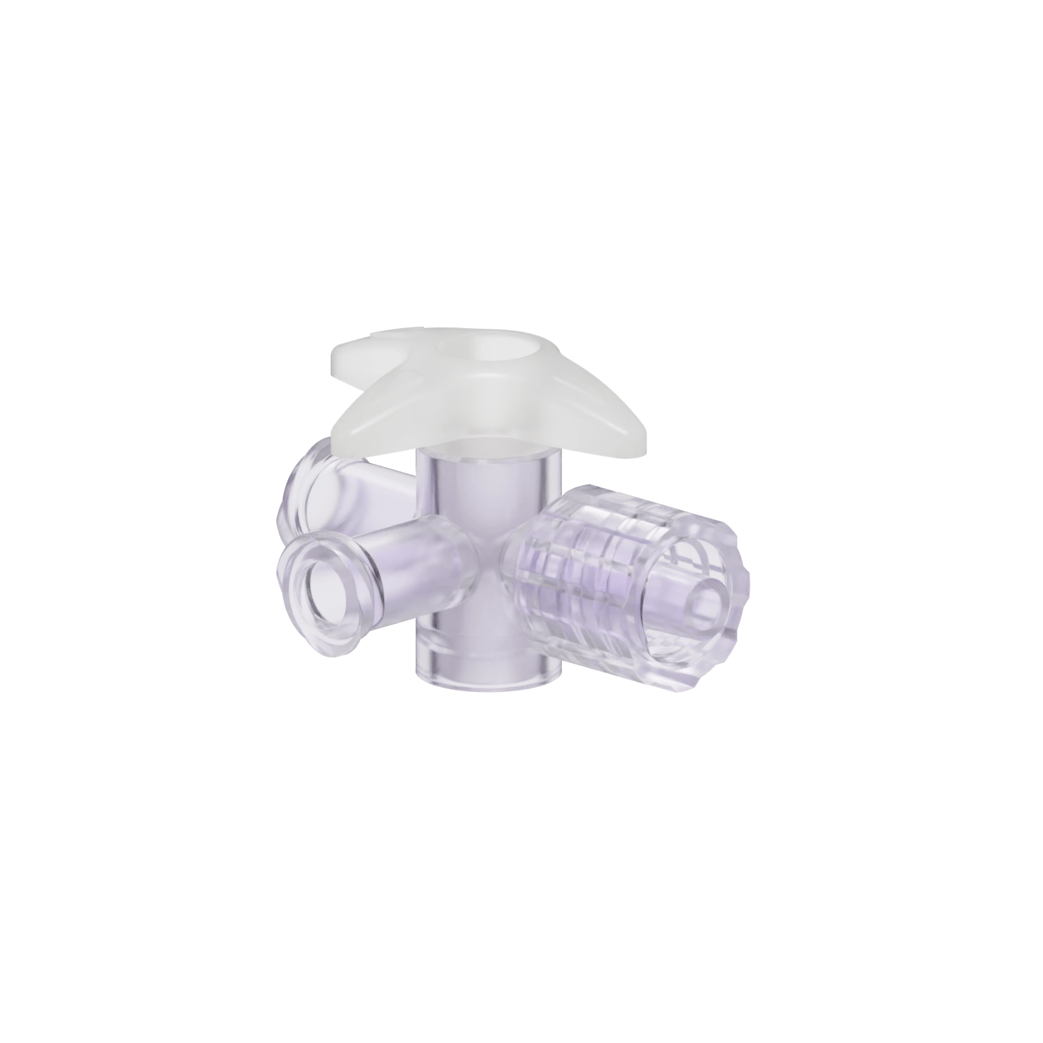 Locking Male x Female x Female Stopcock, Gamma Stable Polycarbonate, Natural
