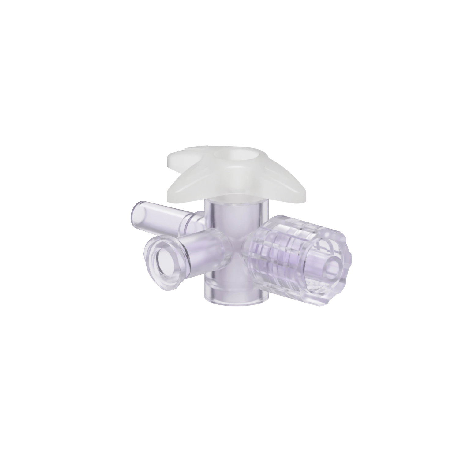 Locking Male x Female x Slip Male 4-Way Stopcock, Gamma Stable Polycarbonate, Natural